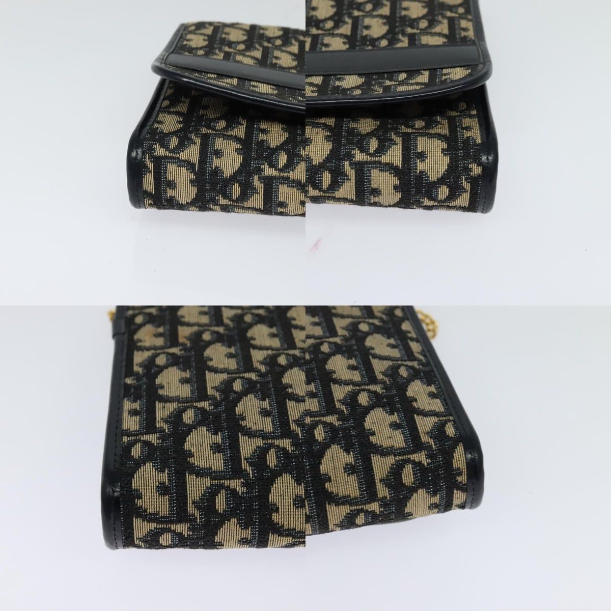 Dior DIOR Trotter Canvas Chain Shoulder Bag Navy Gold Size ONE SIZE - 10 Thumbnail
