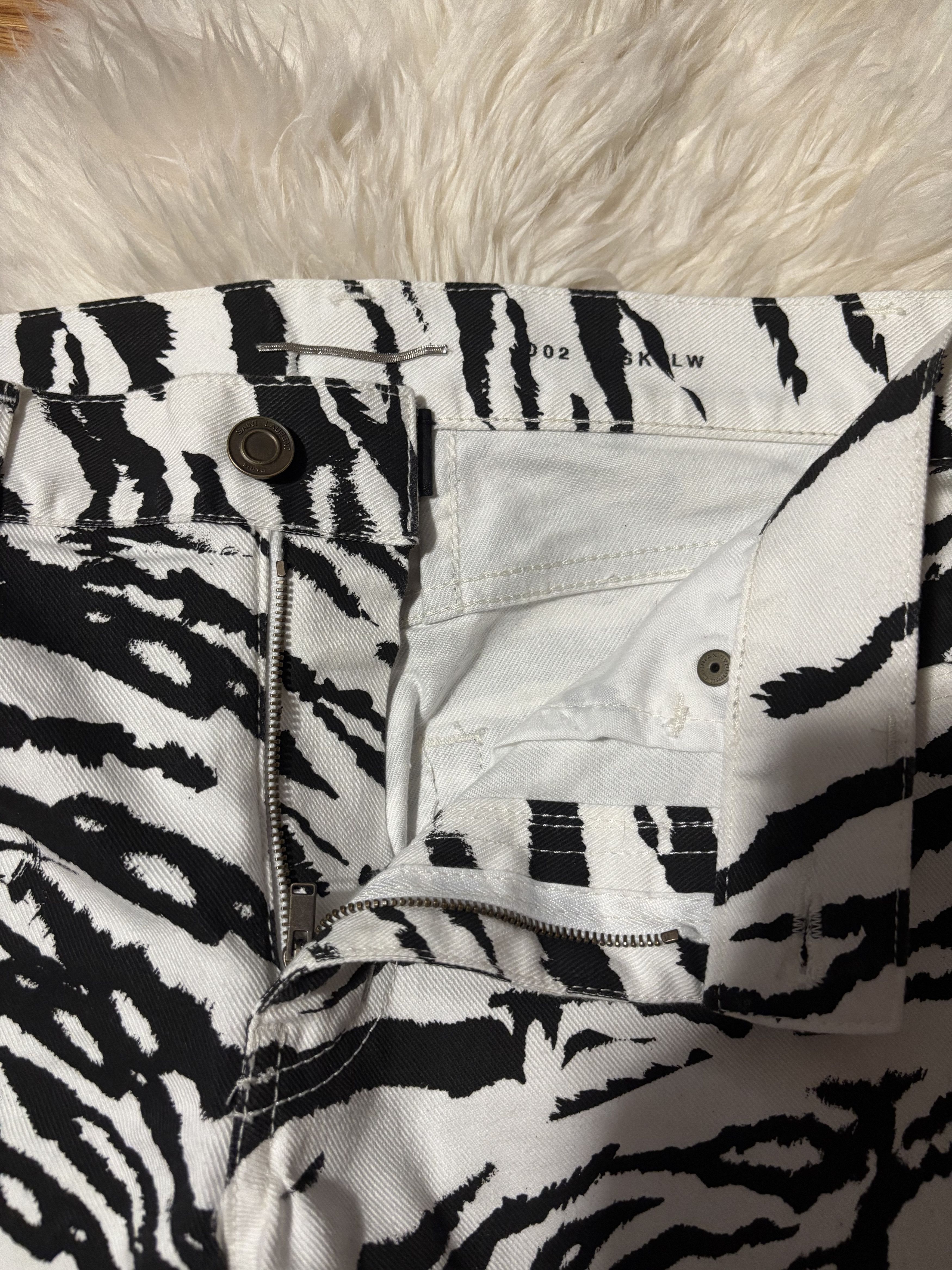 Saint Laurent Paris SS14 ZEBRA PRINT DENIM JEANS HEDI SLIMANE Size US 28 / EU 44 - 2 Thumbnail