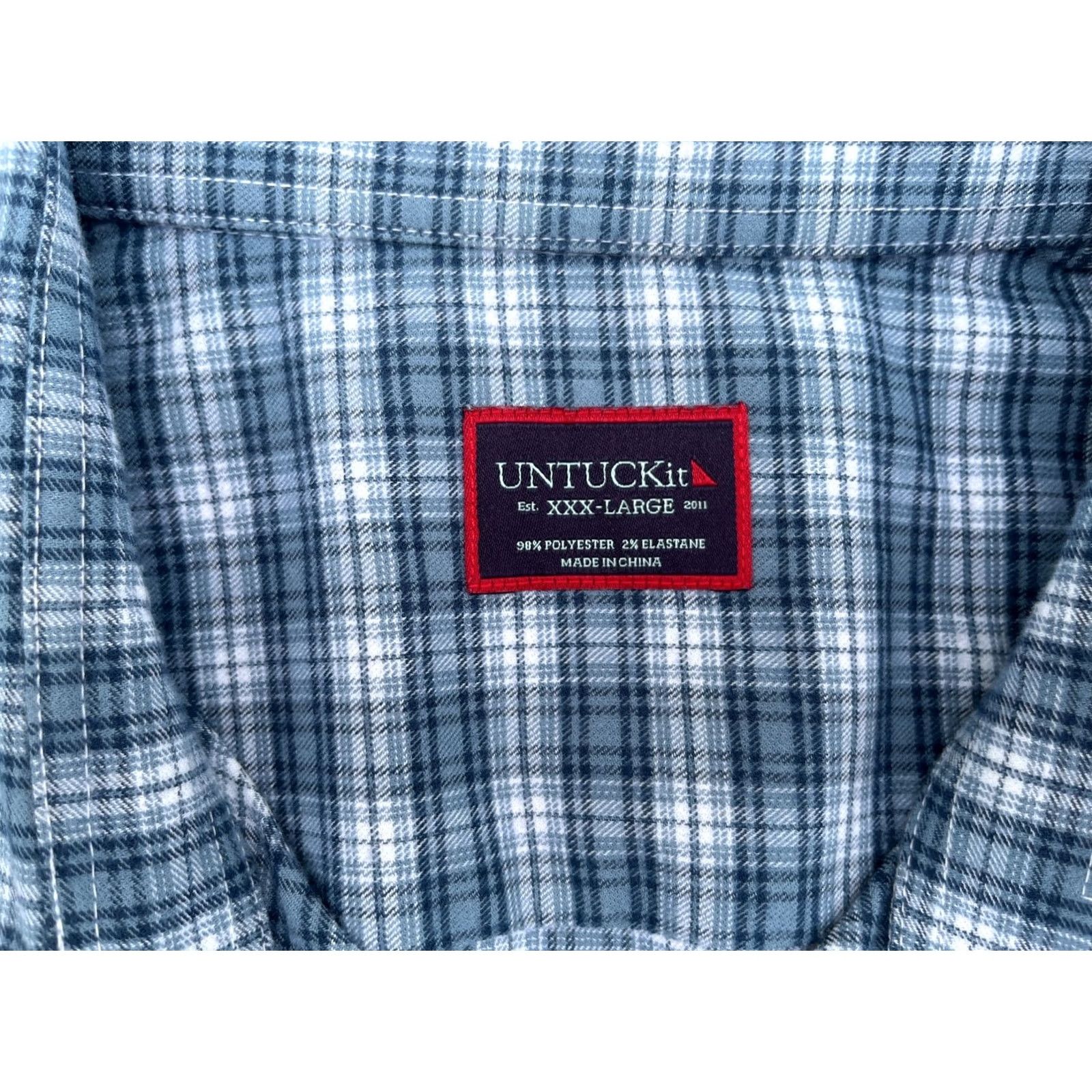 UNTUCKit UNTUCKit Dhais Button-Up Shirt Regular Fit 3XL Blue Plaid Long Sleeve Collared Button-Up Shirt Men Size US XXL / EU 58 / 5 - 4 Thumbnail