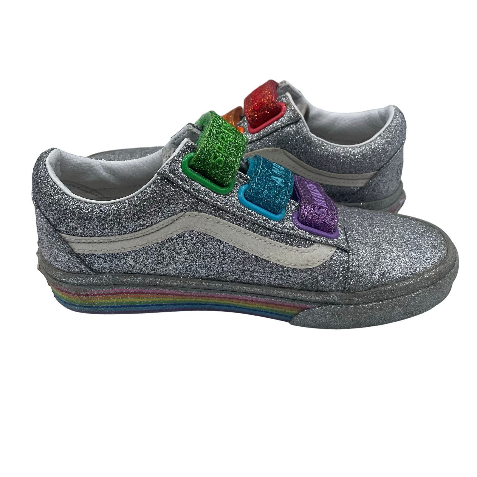 Vans VANS Old Skool V Flour Shop Shoes Silver Glitter Womens 5 Size US 5 / IT 35 - 5 Thumbnail