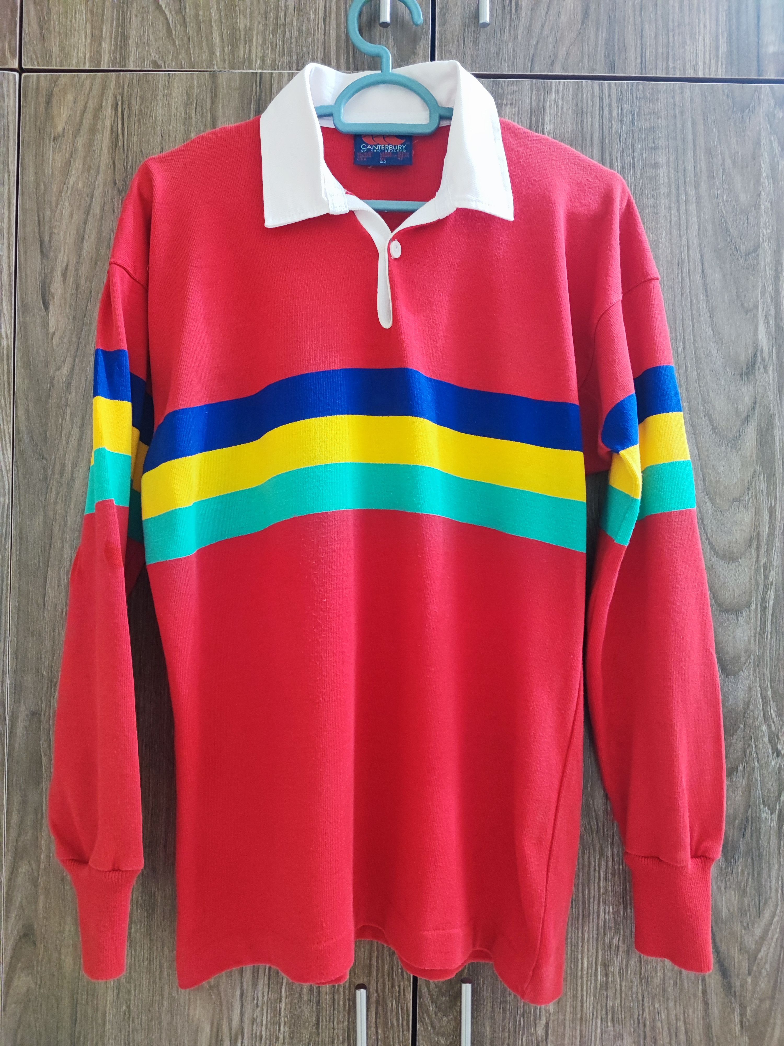 Canterbury of New Zealand × Vintage Vintage 80's/90's Canterbury Multicolour Striped Rugby Shirt Size US L / EU 52-54 / 3 - 1 Thumbnail