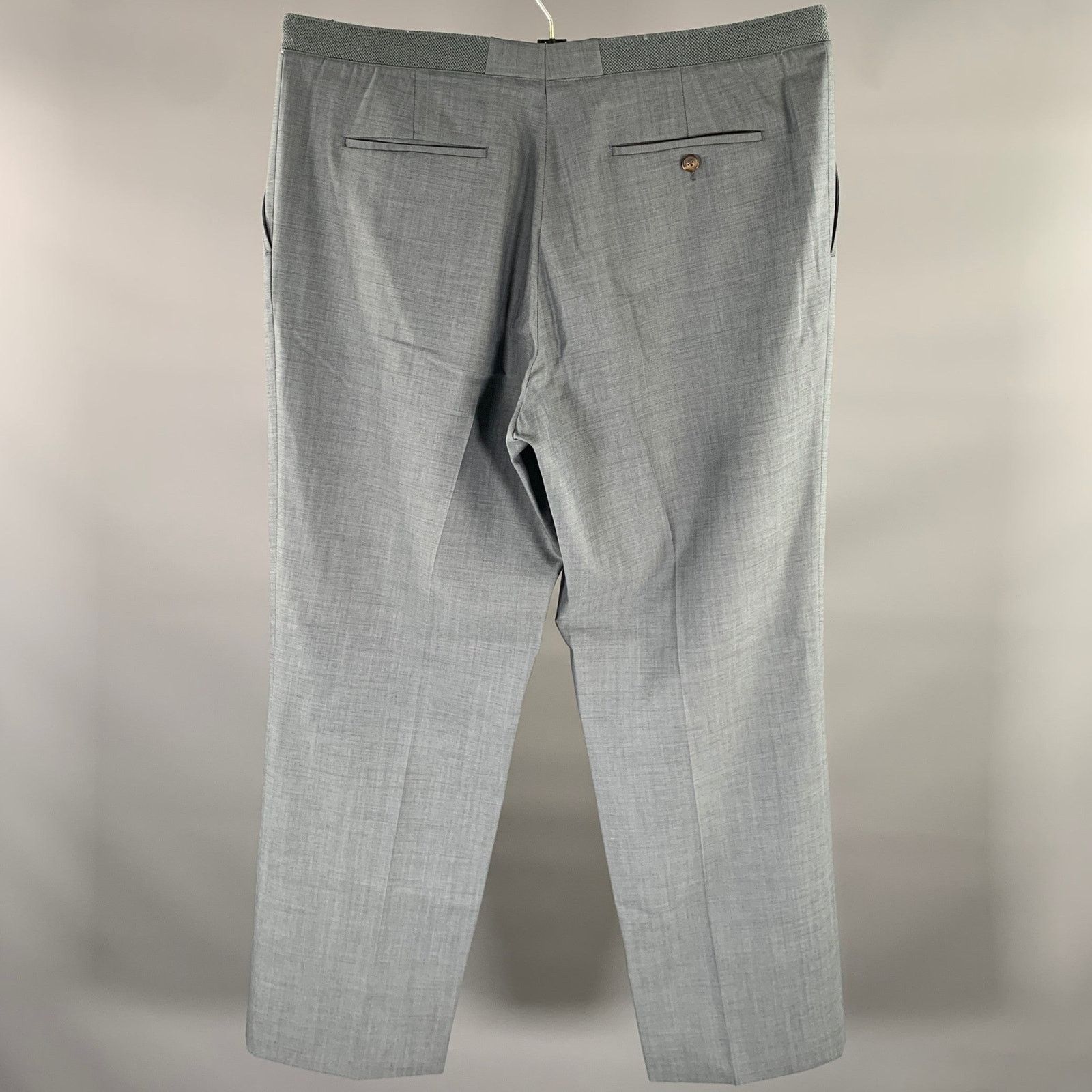 Maison Margiela MAISON MARGIELA 36 Grey Heather Wool Button Fly Dress Pants Size US 36 / EU 52 - 3 Thumbnail