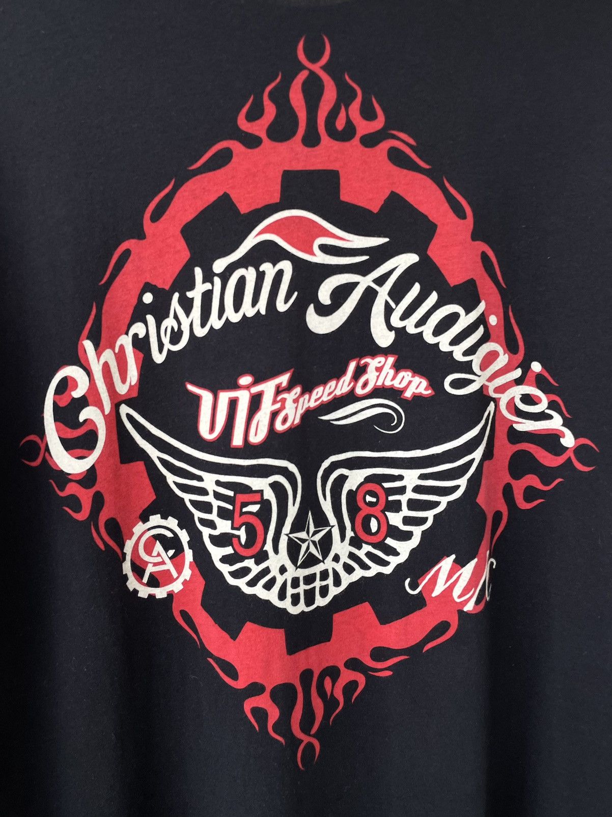 Christian Audigier Vintage Y2K Christian Audigier Ed Hardy Biker Racing T-shirt Size US L / EU 52-54 / 3 - 13 Thumbnail