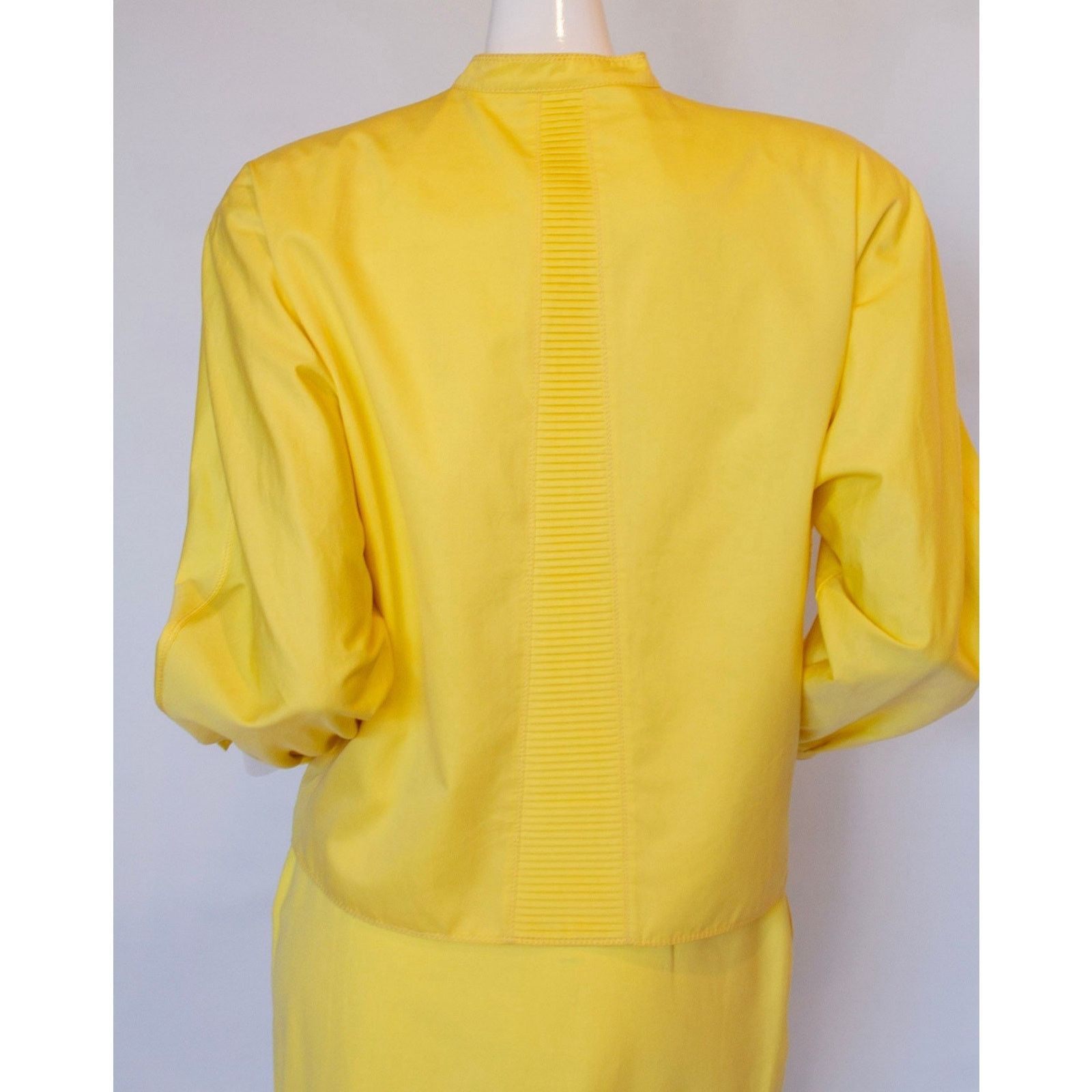 Versace VTG Gianni Versace Canary Yellow 100% Cotton Skirt & Jacket Size 28" / US 6 / IT 42 - 7 Thumbnail