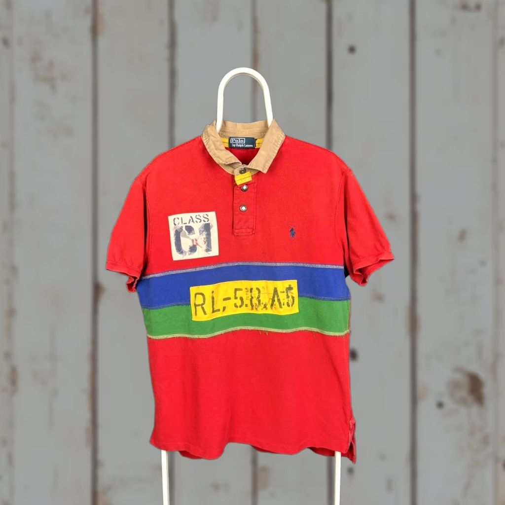 Polo Ralph Lauren Ralph Lauren Polo Shirt Mens Class C1 Polo Cotton Striped Short Sleeve Red Button Size US M / EU 48-50 / 2 - 1 Thumbnail