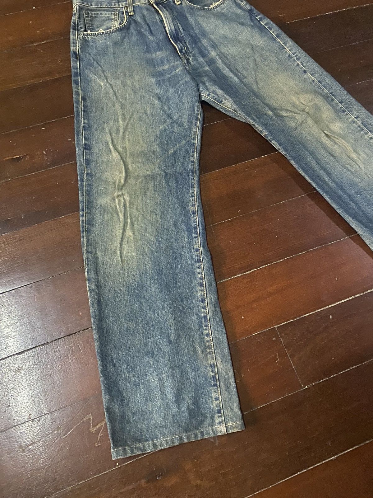 Edwin Fire vtg EDWIN 505 type wide leg selvedge great faded Size US 32 / EU 48 - 3 Thumbnail