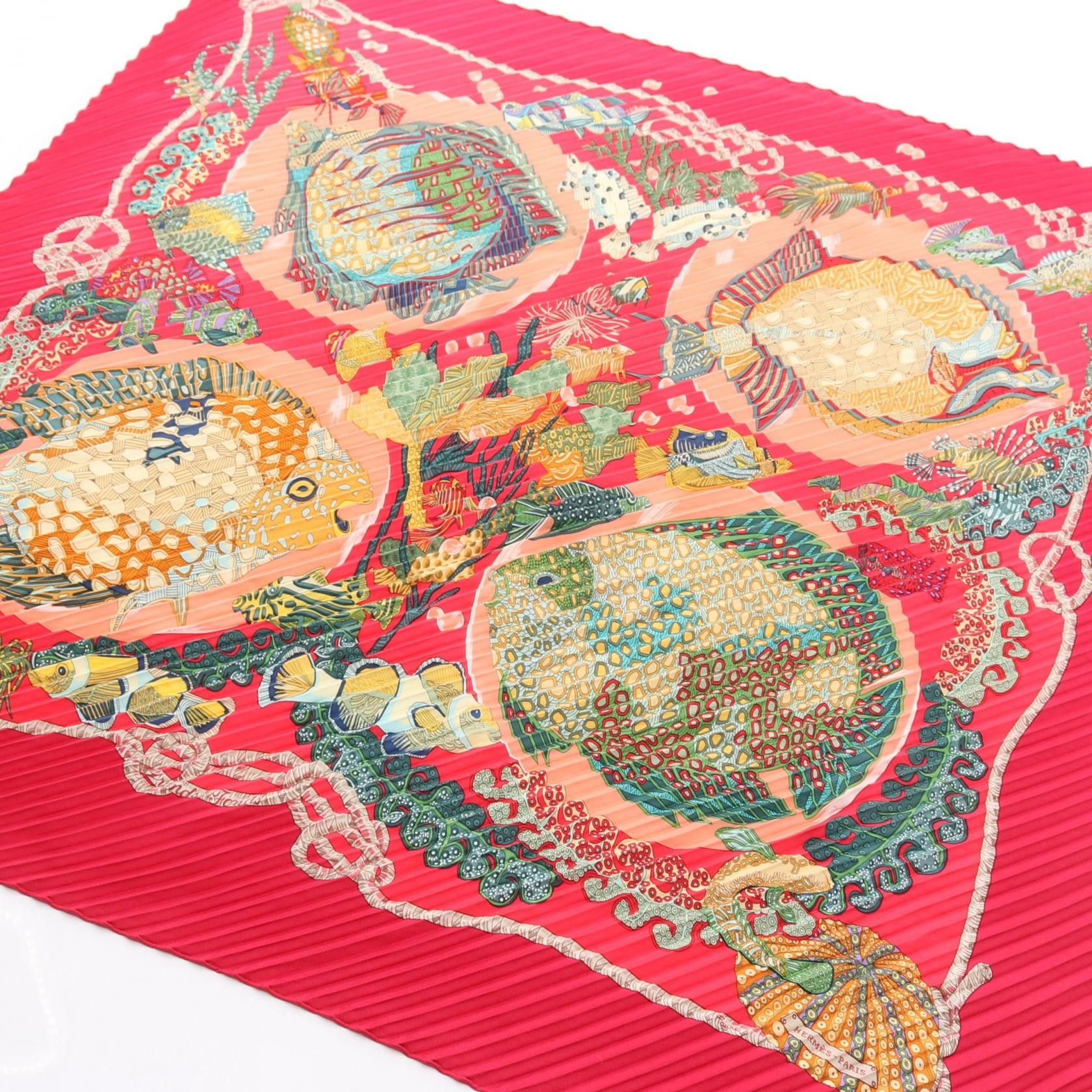Hermes Hermes Hermes Carre Plisse Grands Fonds Silk Scarf Textile Scarf DUTY FREE for USA Size ONE SIZE - 1 Thumbnail