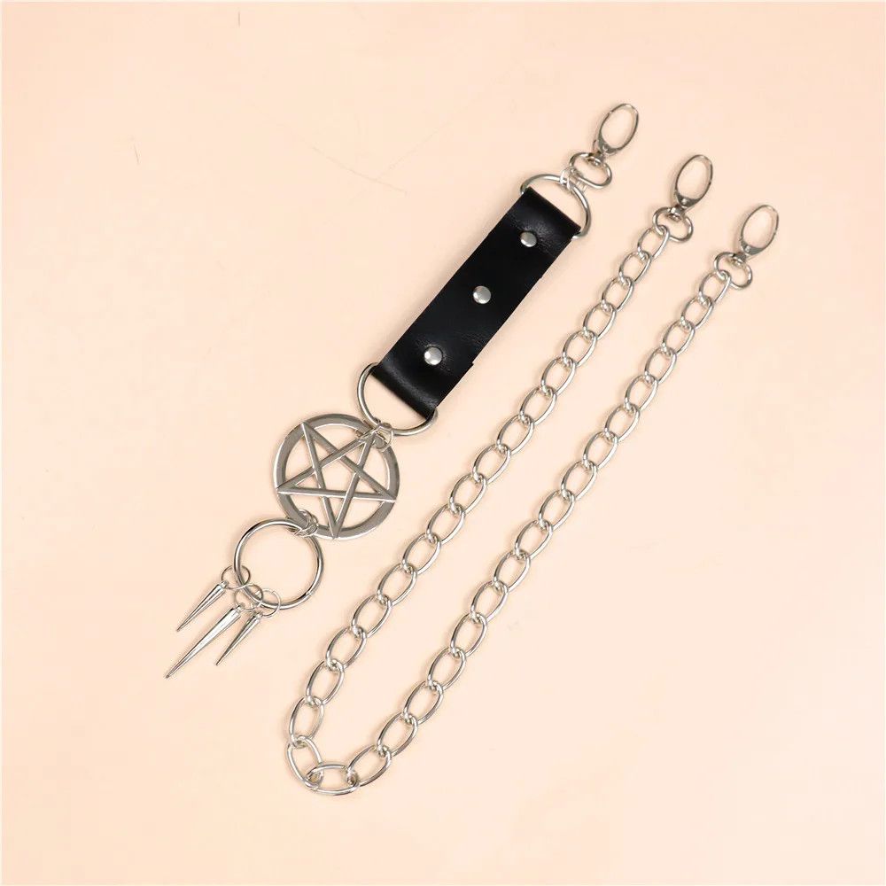 Jewelry PU Leather Metal Chain Keychain Size ONE SIZE - 3 Thumbnail