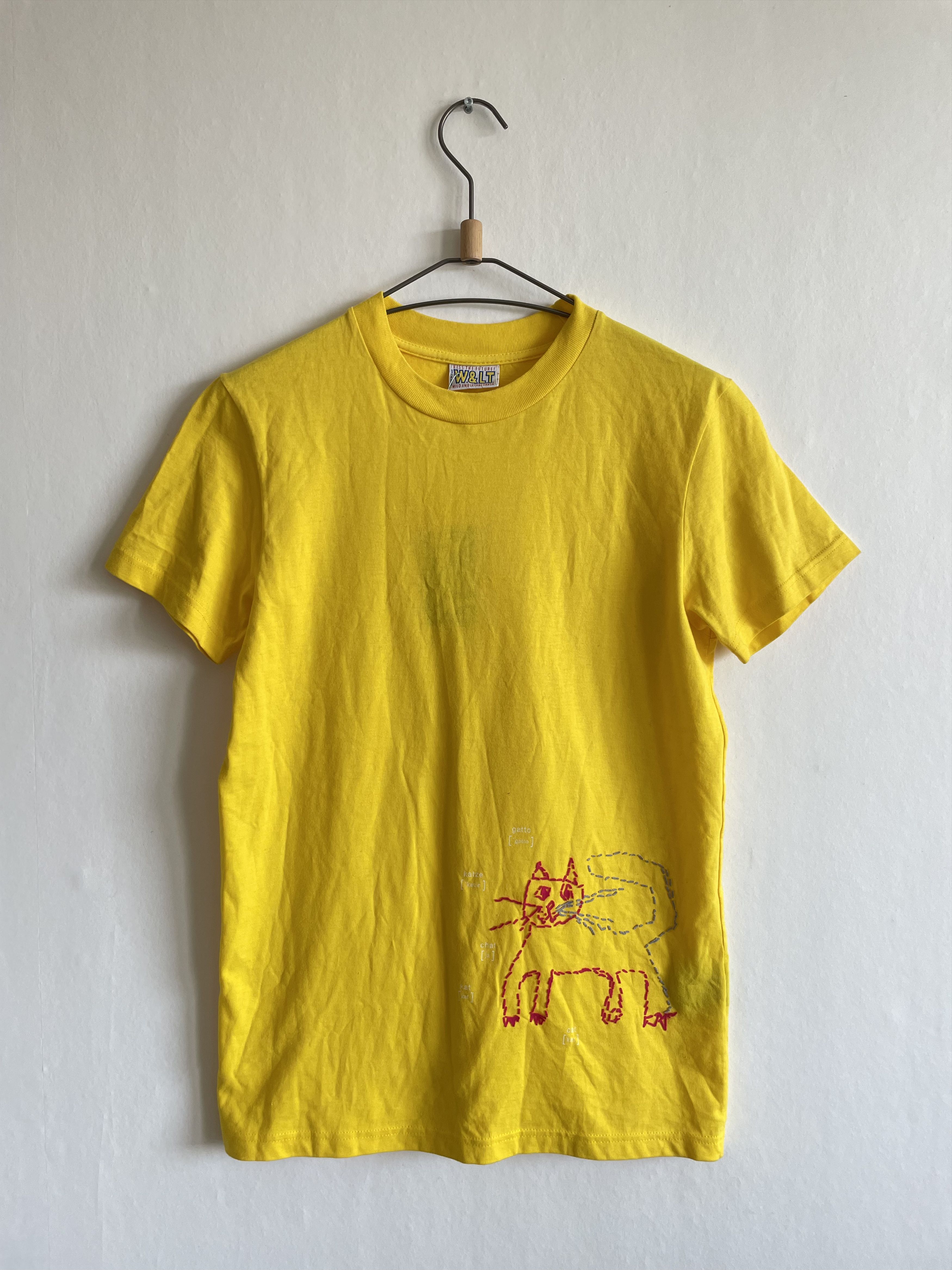 Walter Van Beirendonck W&LT vintage 90s embroidered cat T-shirt S Size S / US 4 / IT 40 - 1 Thumbnail