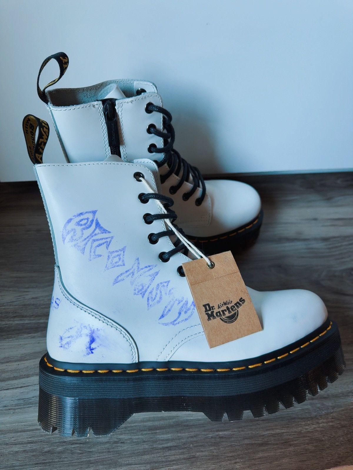 Dr. Martens Dr. Martens Rico Nasty Signed (Tattoo Ink) Jadon Boots, Rare Size US 7 / IT 37 - 14 Thumbnail