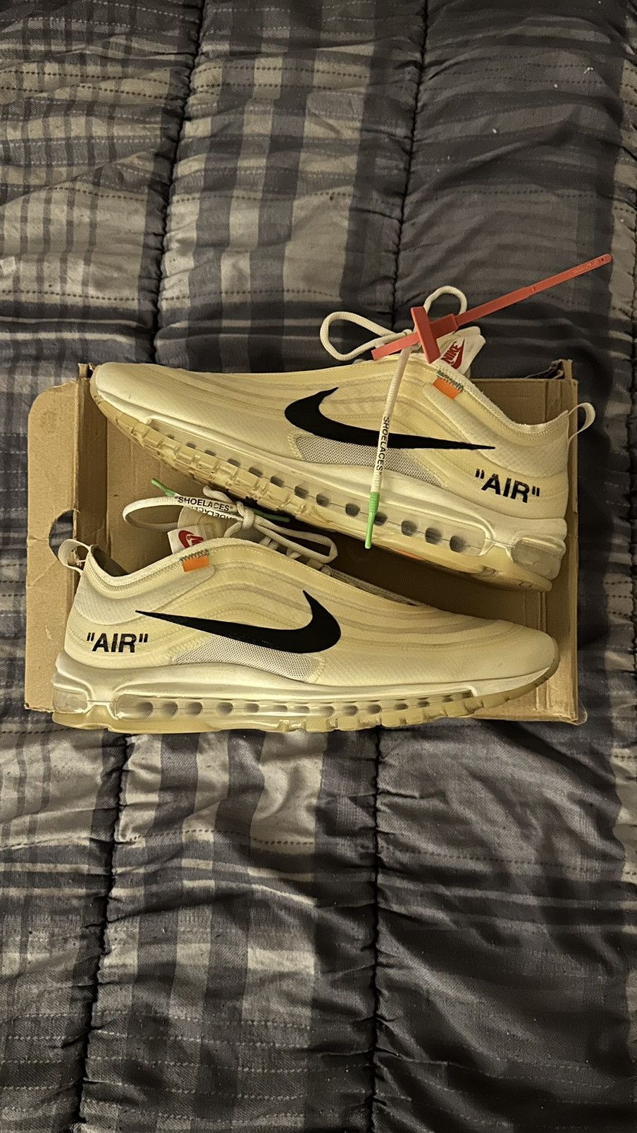 image of Nike Air Max 97 Off-White Shoes, Men's (Size 13)