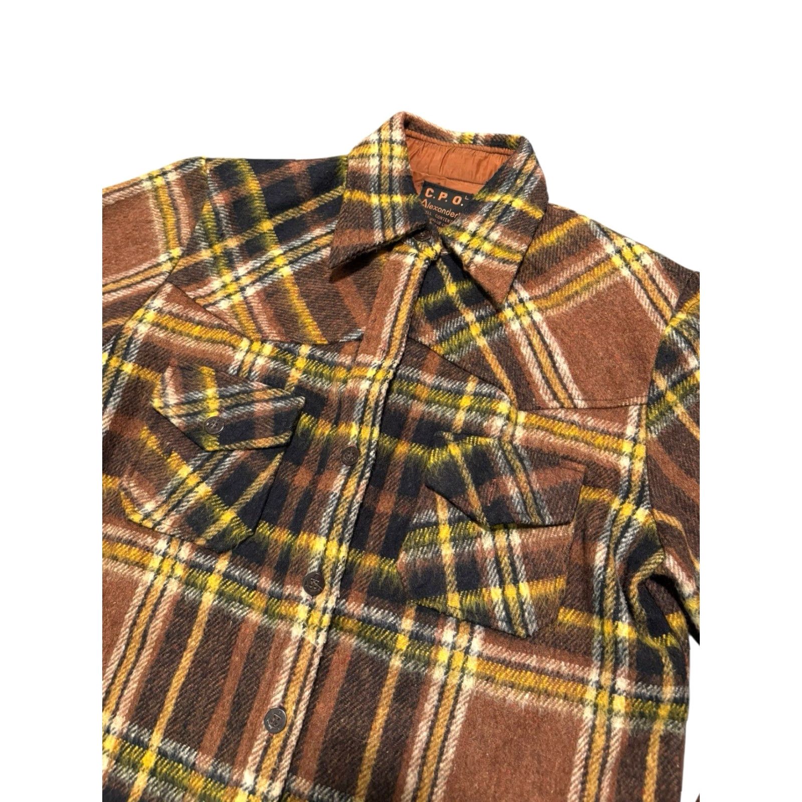 Vintage VGT 70s Alexander's CPO Shirt Jacket Mens L Plaid Wool Linen Blend Anchor Button Shirt Jacket Size US L / EU 52-54 / 3 - 5 Thumbnail