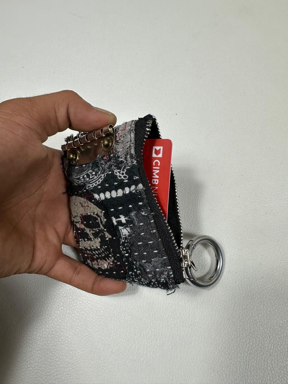 Handmade Custom Made Distressed Paisley Patchwork Boro Keychain Size ONE SIZE - 4 Thumbnail