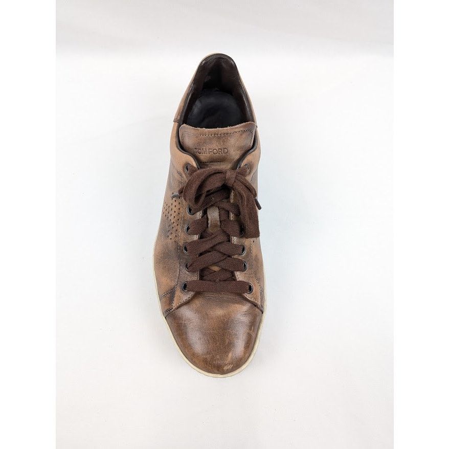 Tom Ford o1rshd1 CC20 Leather Warwick Low Top Sneakers in Brown Size US 10 / EU 43 - 4 Thumbnail