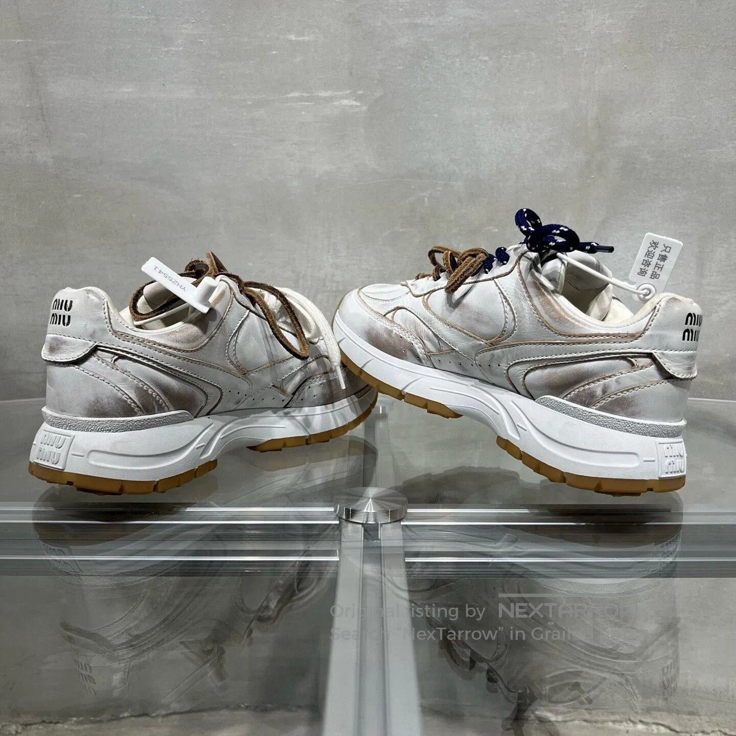 Miu Miu Miu Miu x NB 25SS Distressed White Sneakers. Size US 4 / IT 34 - 5 Thumbnail