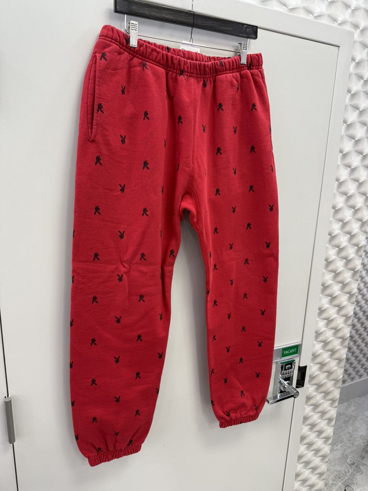 Supreme Supreme Red Playboy Sweatpants Size US 33 - 2 Thumbnail