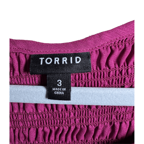 Torrid Torrid Women Blouse Smocked Top Berry Red Size 22/24 Size 3XL / US 20-22 - 2 Thumbnail