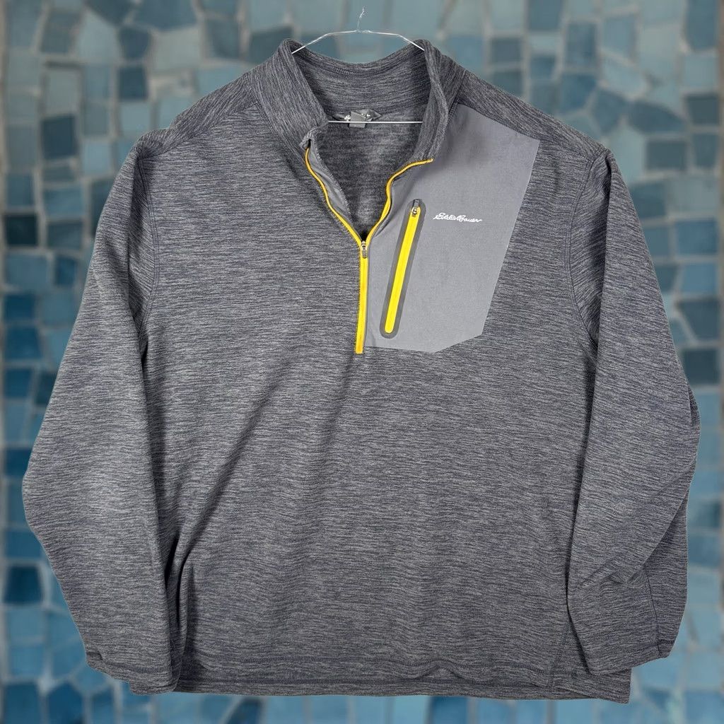 Eddie Bauer Eddie Bauer Jacket Mens 2XB Fleece Cloud Layer Pullover 1/2 Zip Gray Tech Pocket Size US XXL / EU 58 / 5 - 1 Thumbnail