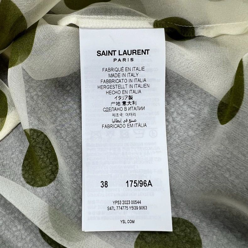 Saint Laurent Paris Saint Laurent Paris SLP24SS Mulberry Silk Fresh Green Wave Size US S / EU 44-46 / 1 - 4 Thumbnail