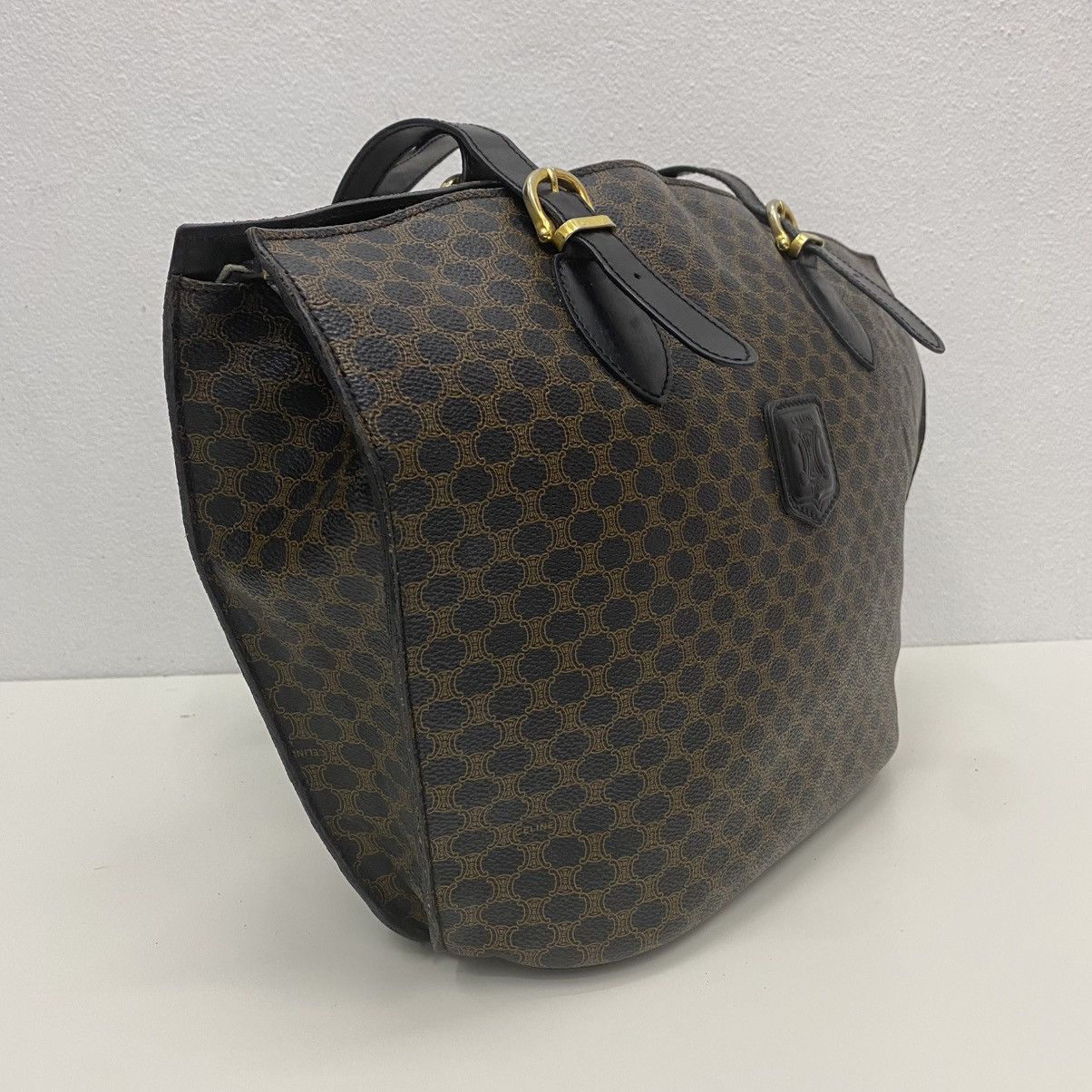 Celine ‼️LASTDROP‼️ VINTAGE CELINE MACADAM SHOULDER BAG BLACK CLOTH Size ONE SIZE - 6 Thumbnail