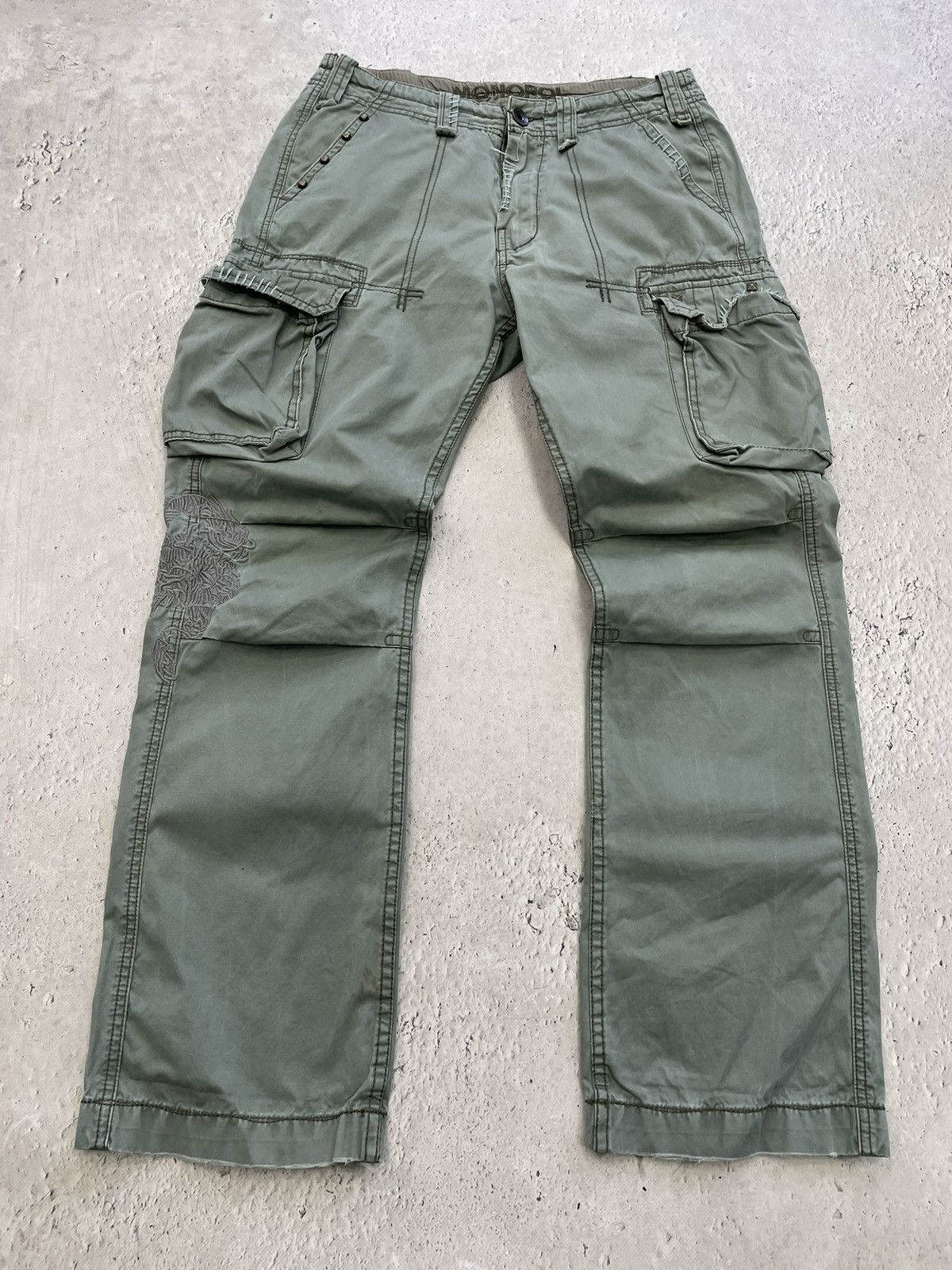 Japanese Brand Cargo baggy washed carhartt style pants wude leg y2k Size US 32 / EU 48 - 1 Thumbnail