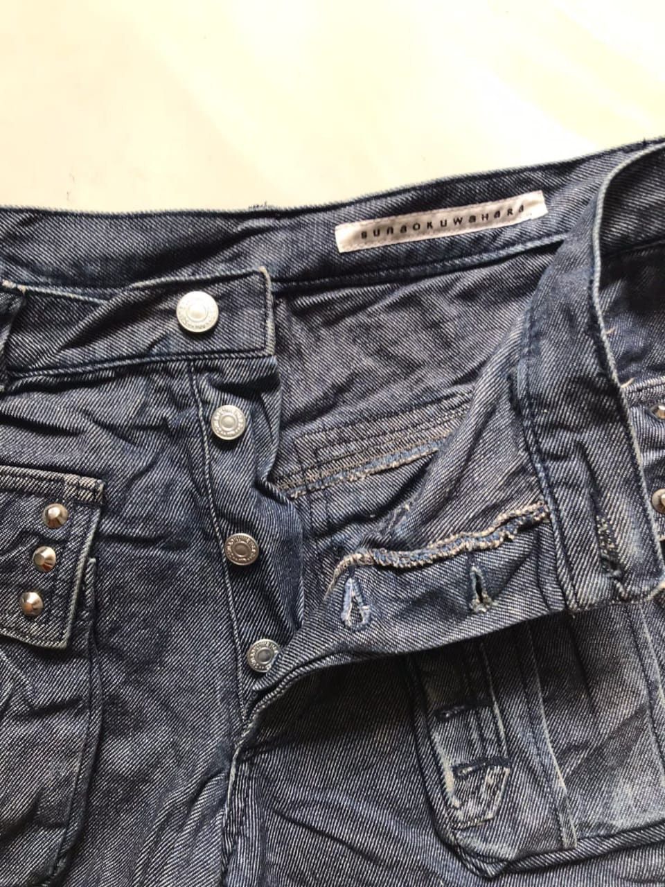 Issey Miyake × Sunao Kuwahara Sunaokuwahra Denim Shorts Cargo Size 29" - 3 Thumbnail