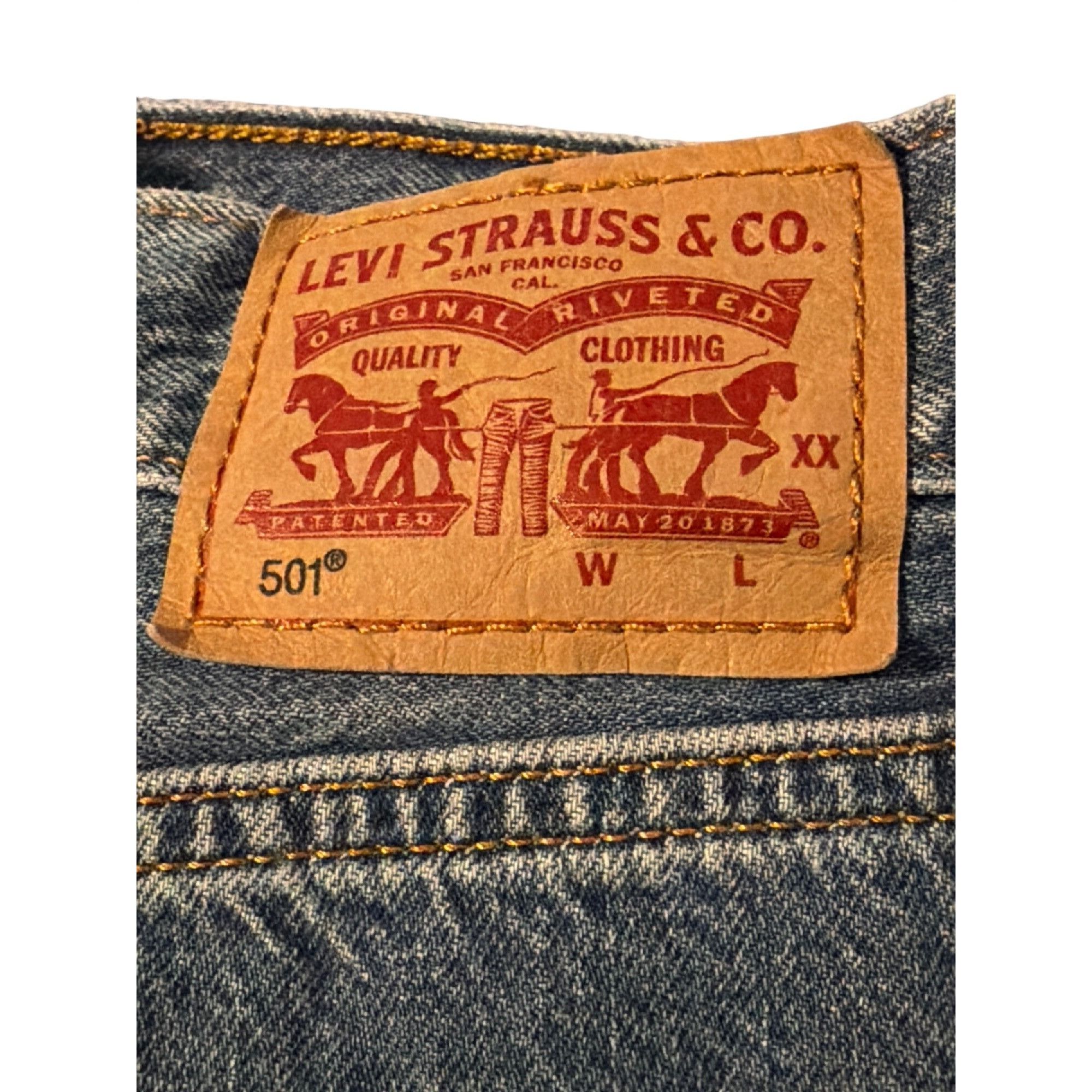 Levi's Levis 501 Button Fly Distressed Blue Denim Jeans Holes Cotto Size US 28 / EU 44 - 6 Thumbnail