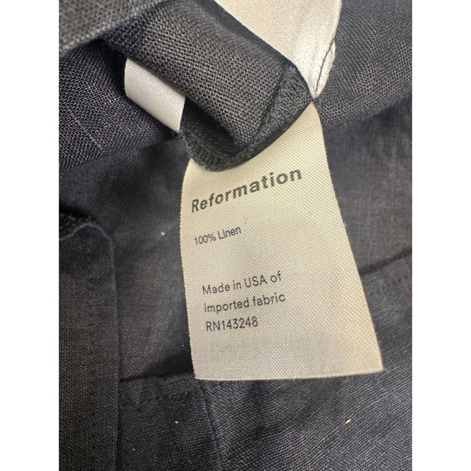 Reformation Reformation Linen Tie-Strap Midi Dress Black Size S Size S / US 4 / IT 40 - 3 Thumbnail