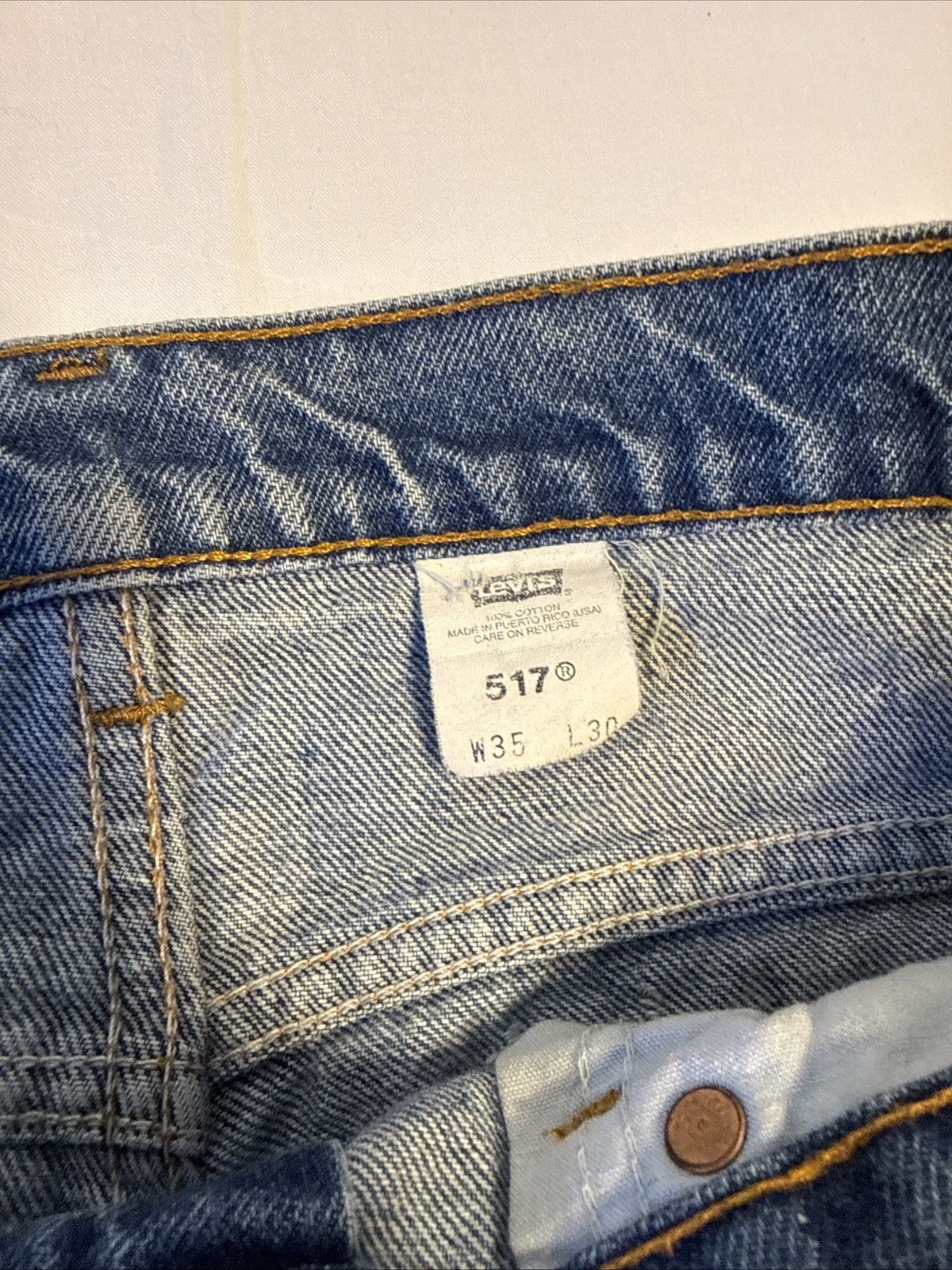 Levi's Vintage 90s Levis 517 Orange Tab Blue Denim Jeans Size US 33 - 2 Thumbnail