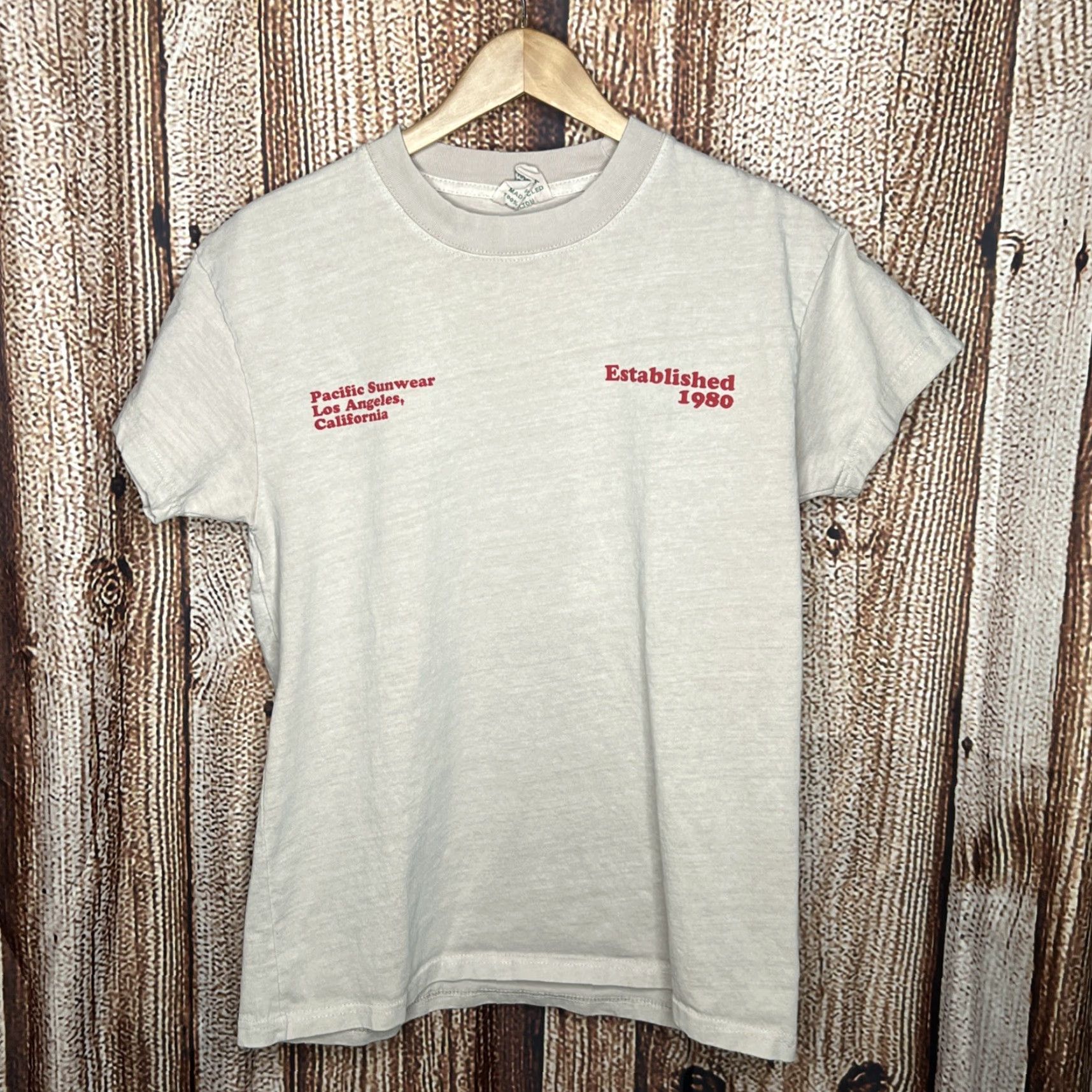 Pacsun Pacsun Mens Shirt Recycled Cotton Brown Crew Neck Short Sleeve Striped Logo T-Shirt Regular Size S Size US S / EU 44-46 / 1 - 2 Thumbnail