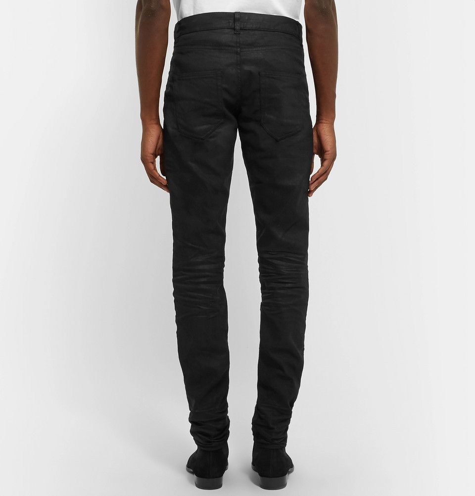 Saint Laurent Paris Saint Laurent D02 Jeans --- Coated Black Denim Size US 38 / EU 54 - 4 Thumbnail