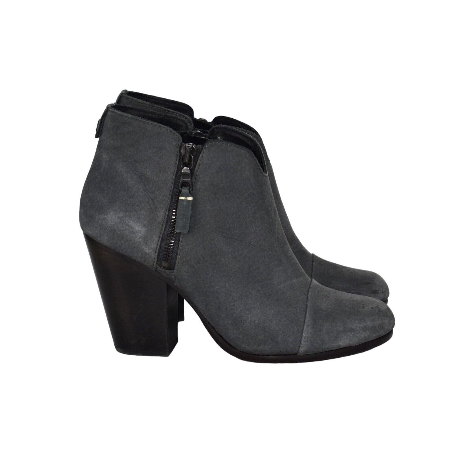 Rag & Bone B5 RAG & BONE Grey Nubuck Leather Ankle Bootie Shoes Sz 37 Size US 7 / IT 37 - 2 Thumbnail