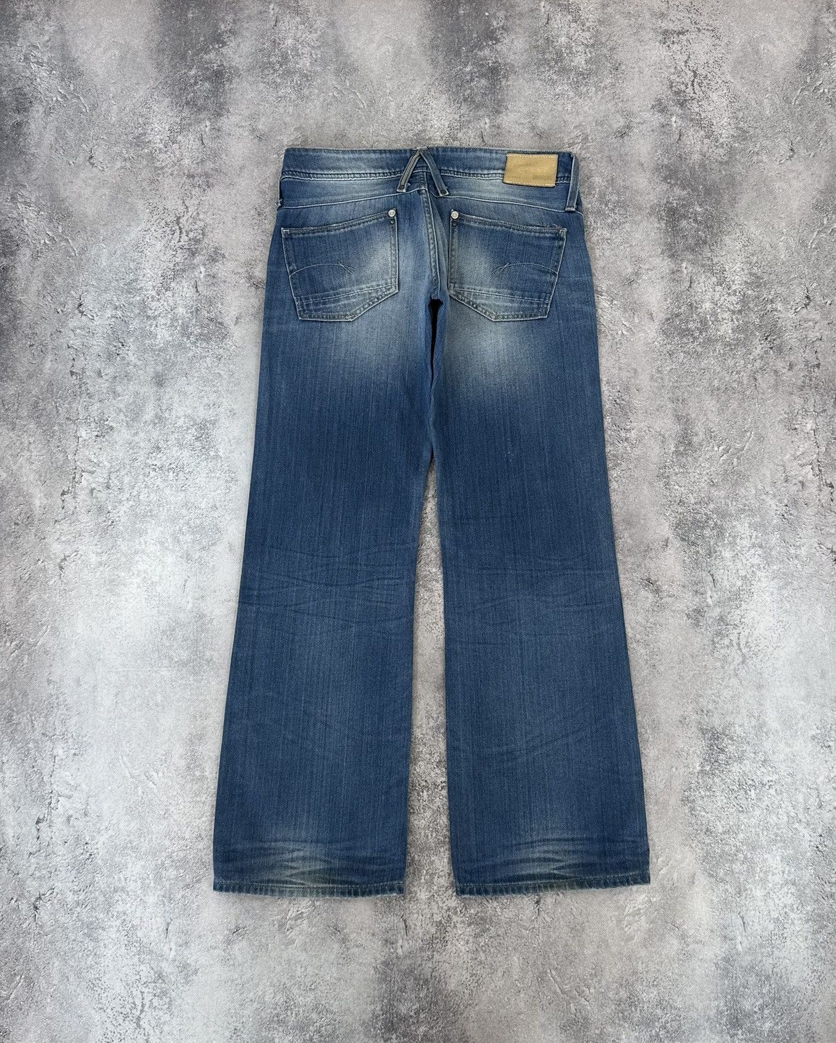 G-Star Vintage G-Star Y2K Washed Denim Faded Baggy Bootcut Jeans Size US 32 / EU 48 - 2 Thumbnail