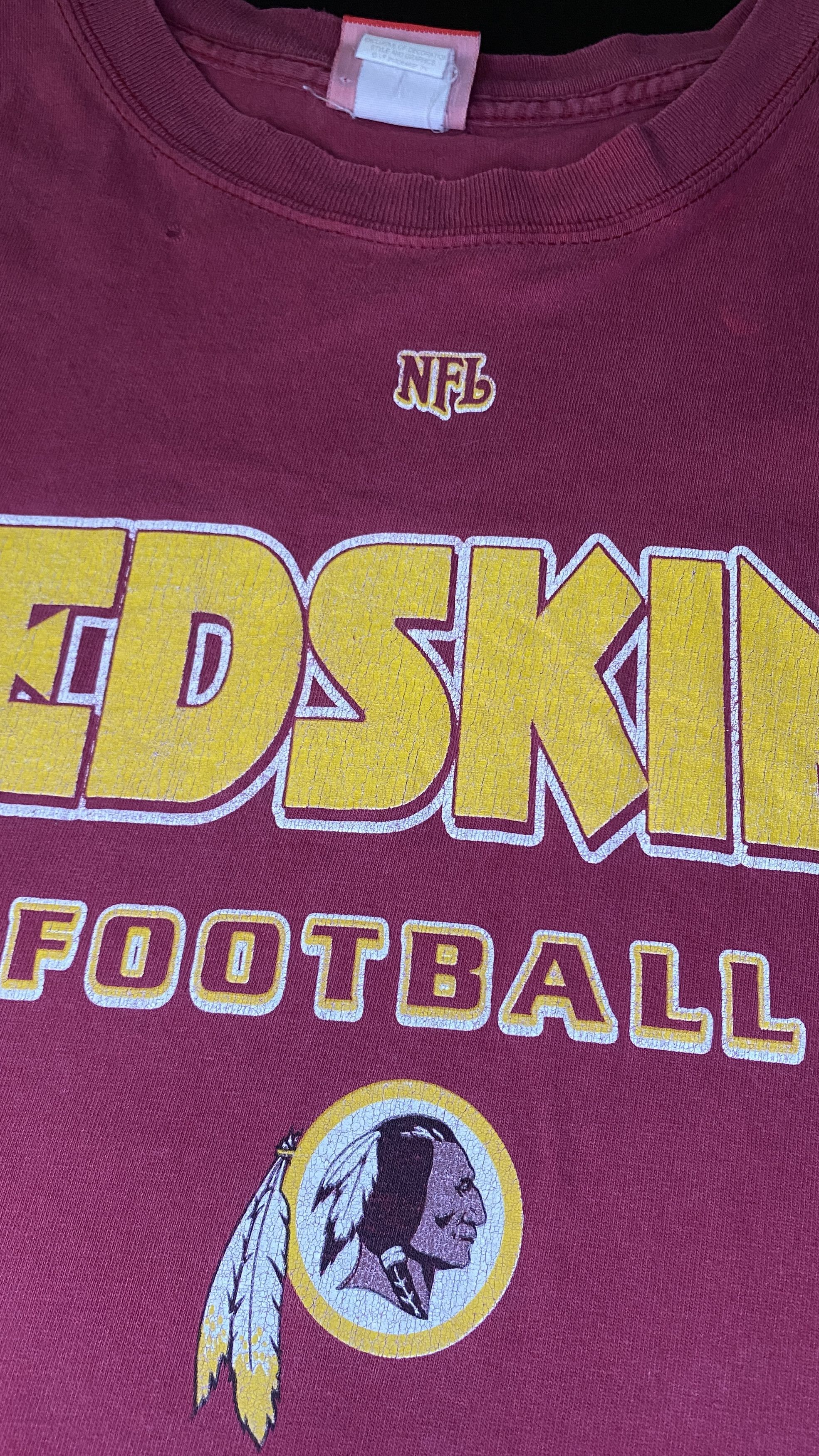 Vintage Vintage 90s Washington Redskins Big Spellout T-Shirt Size US L / EU 52-54 / 3 - 3 Thumbnail