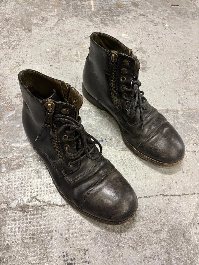Dolce & Gabbana 2000s Dolce & Gabbana Zip Black Leather Boots Size US 7.5 / EU 40-41 - 4 Thumbnail