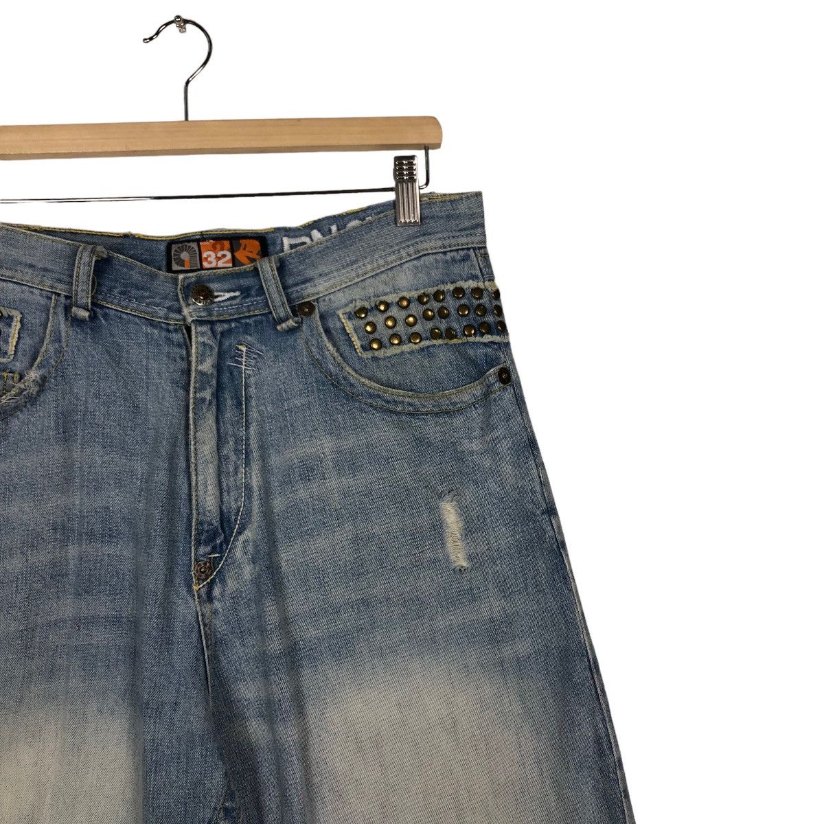 Hysteric Glamour 🔥Rare Punk Design Distressed Denim Jeans Japan Made Size US 32 / EU 48 - 5 Thumbnail