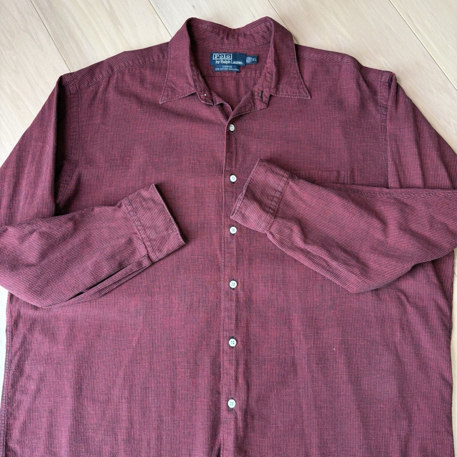 Polo Ralph Lauren Vintage Polo Ralph Lauren Crane Shirt XL Cotton Linen Size US XL / EU 56 / 4 - 5 Thumbnail