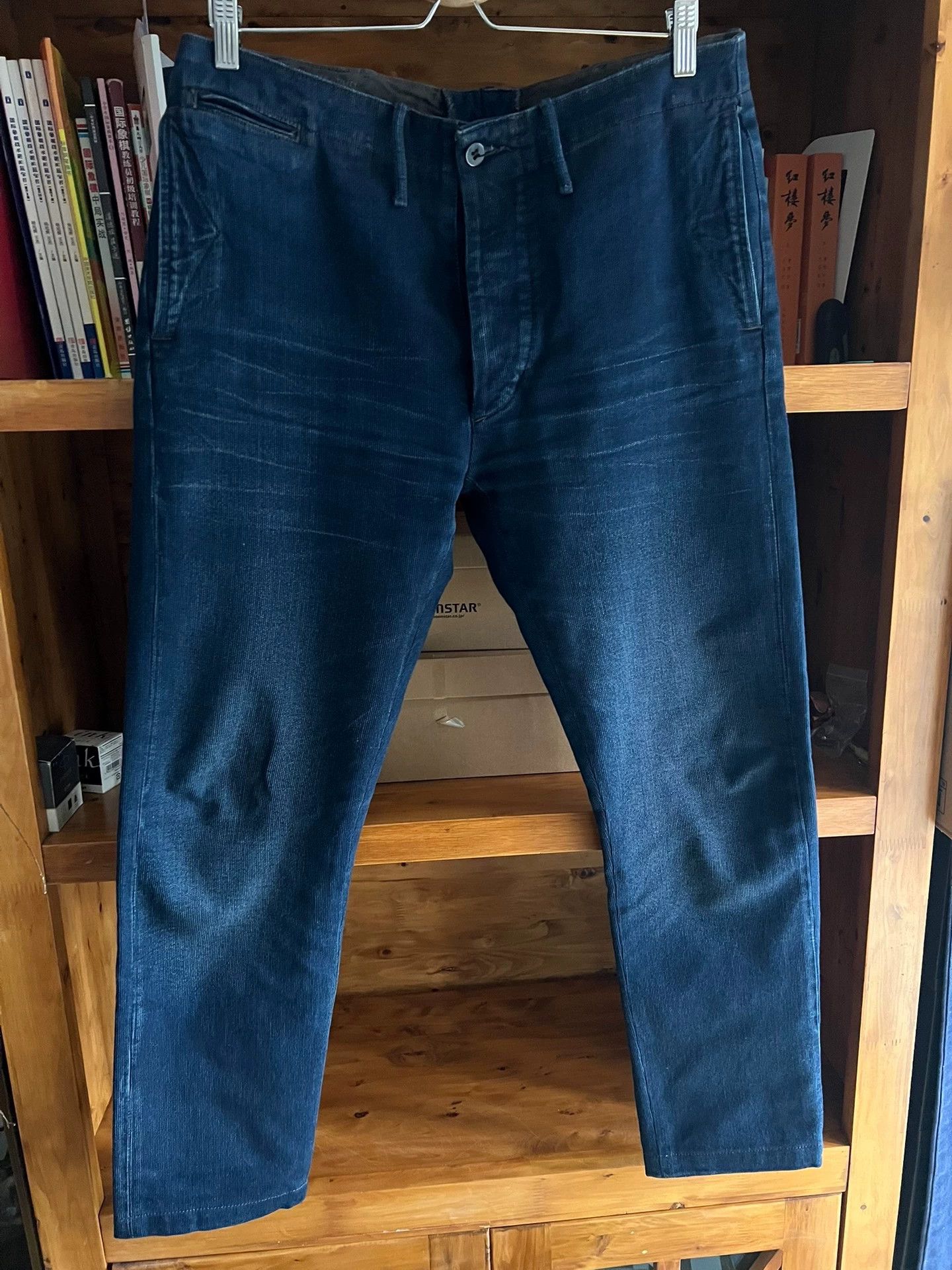 RRL Ralph Lauren RRL Double RL Washed Indigo Corduroy Tapered Officer Pants Size US 32 / EU 48 - 2 Thumbnail