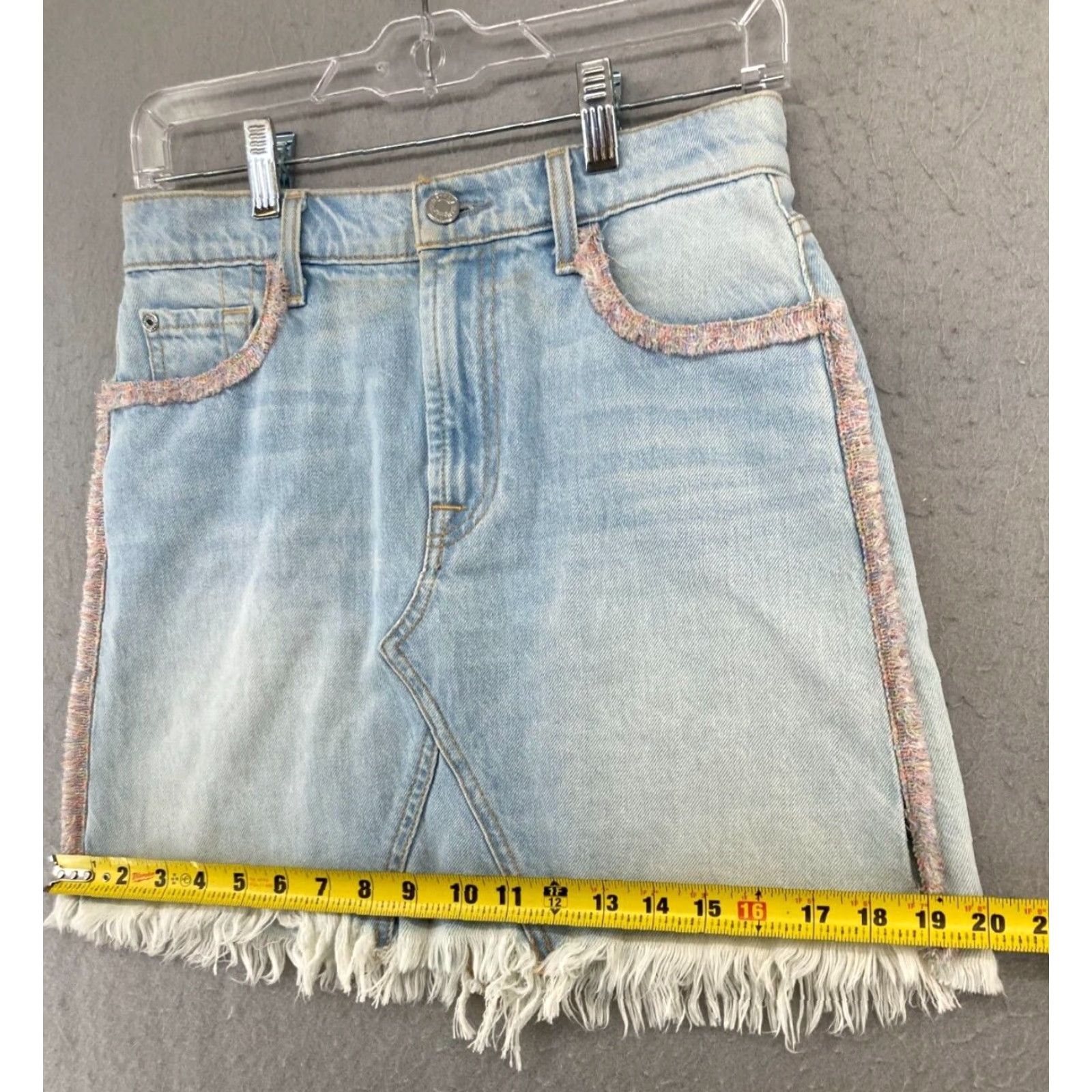7 For All Mankind 7 For All Mankind Womens Denim Skirt 26 Raw Hem Fringe Mini 90s Bohemian Blues Color Denim Skirt Womens Mens?`` Size 26" / US 2 / IT 38 - 3 Thumbnail