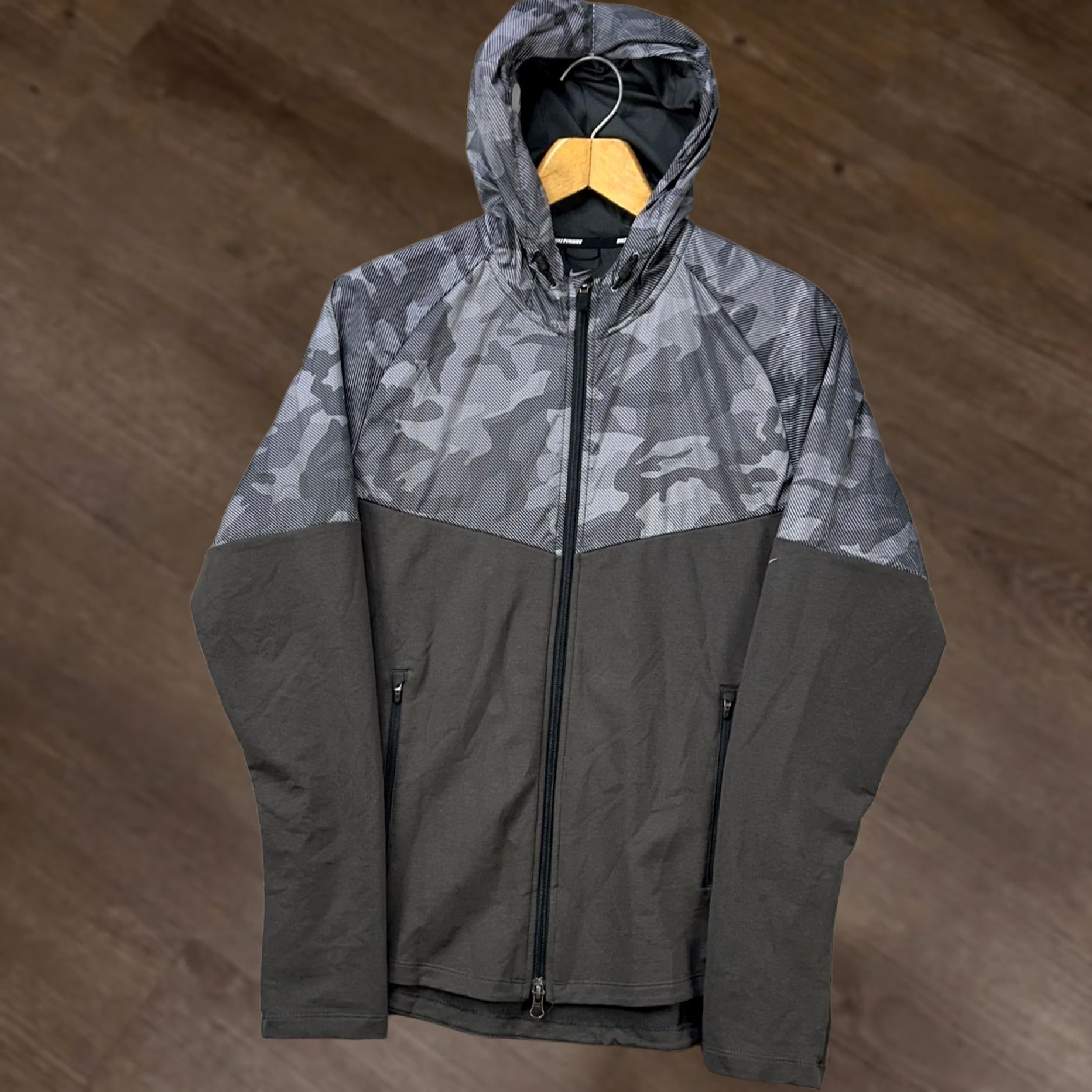 Nike Nike Dri-FIT Running Jacket Full Zip Hoodie Womens Medium Blue Camouflage Pocket Size M / US 6-8 / IT 42-44 - 1 Thumbnail