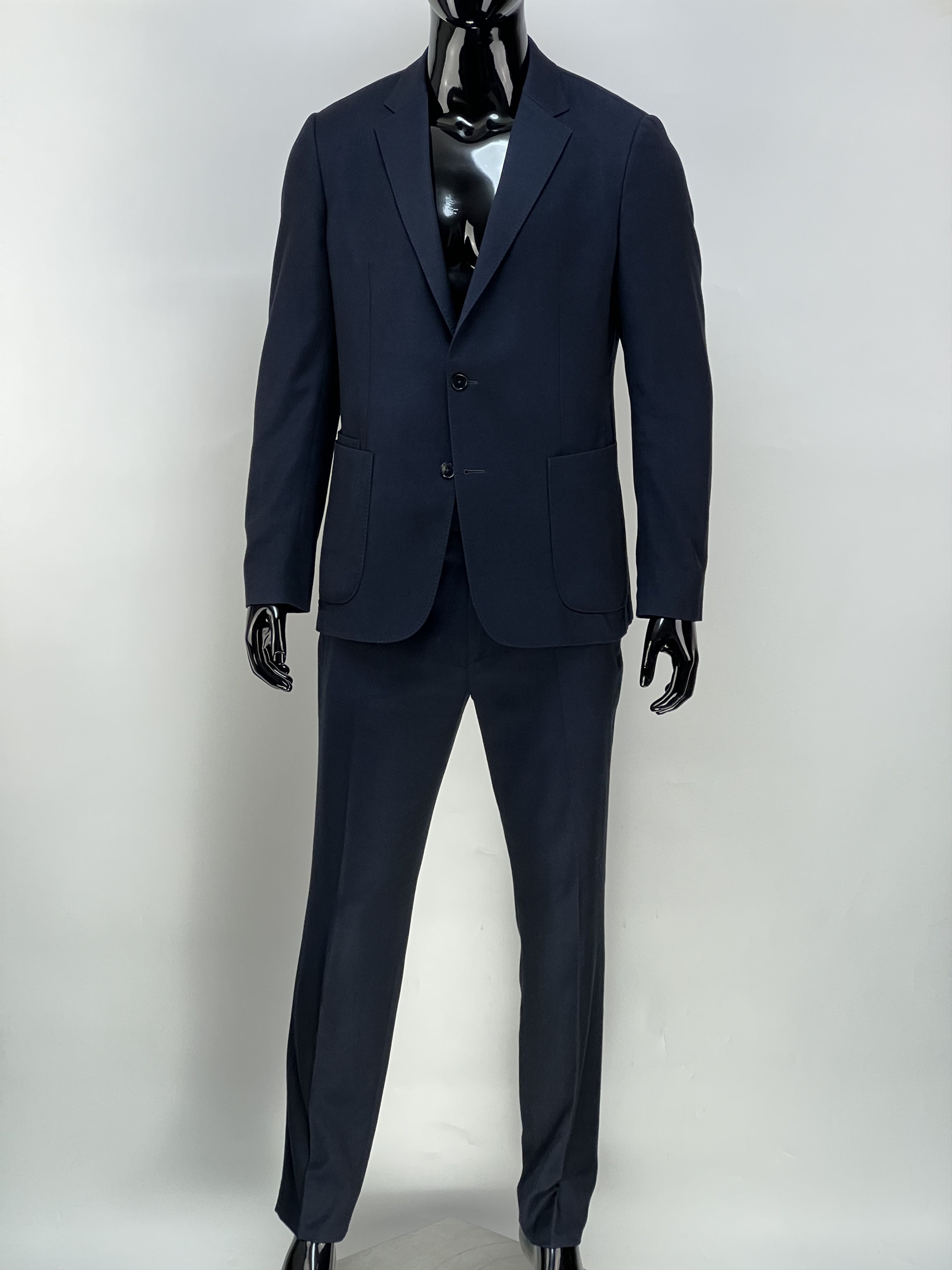 Ermenegildo Zegna Navy Blue Wool Suit Size 52R