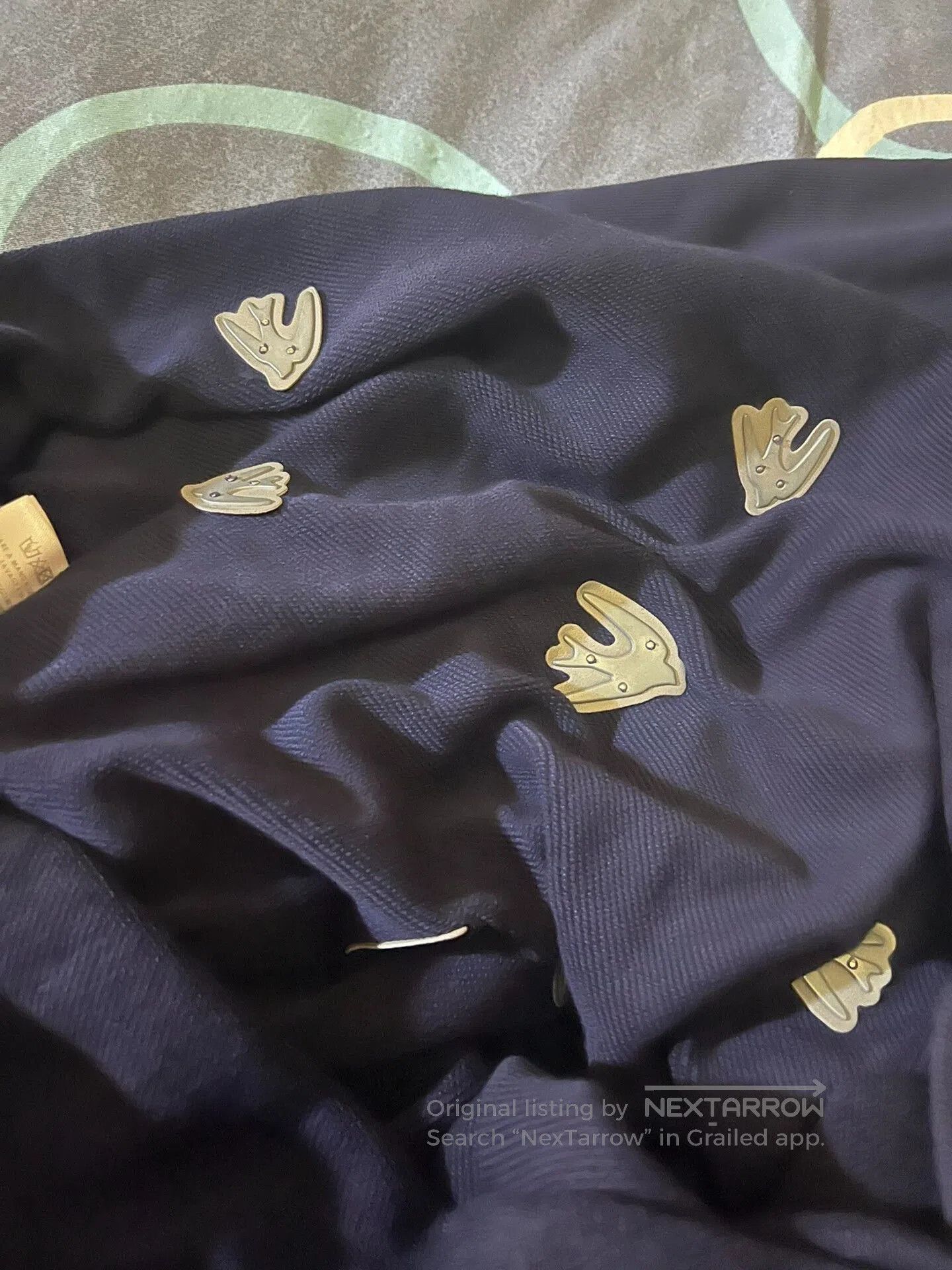 Alexander McQueen mcqueen metallic swallow sweatshirt in navy blue. Size L / US 10 / IT 46 - 7 Thumbnail