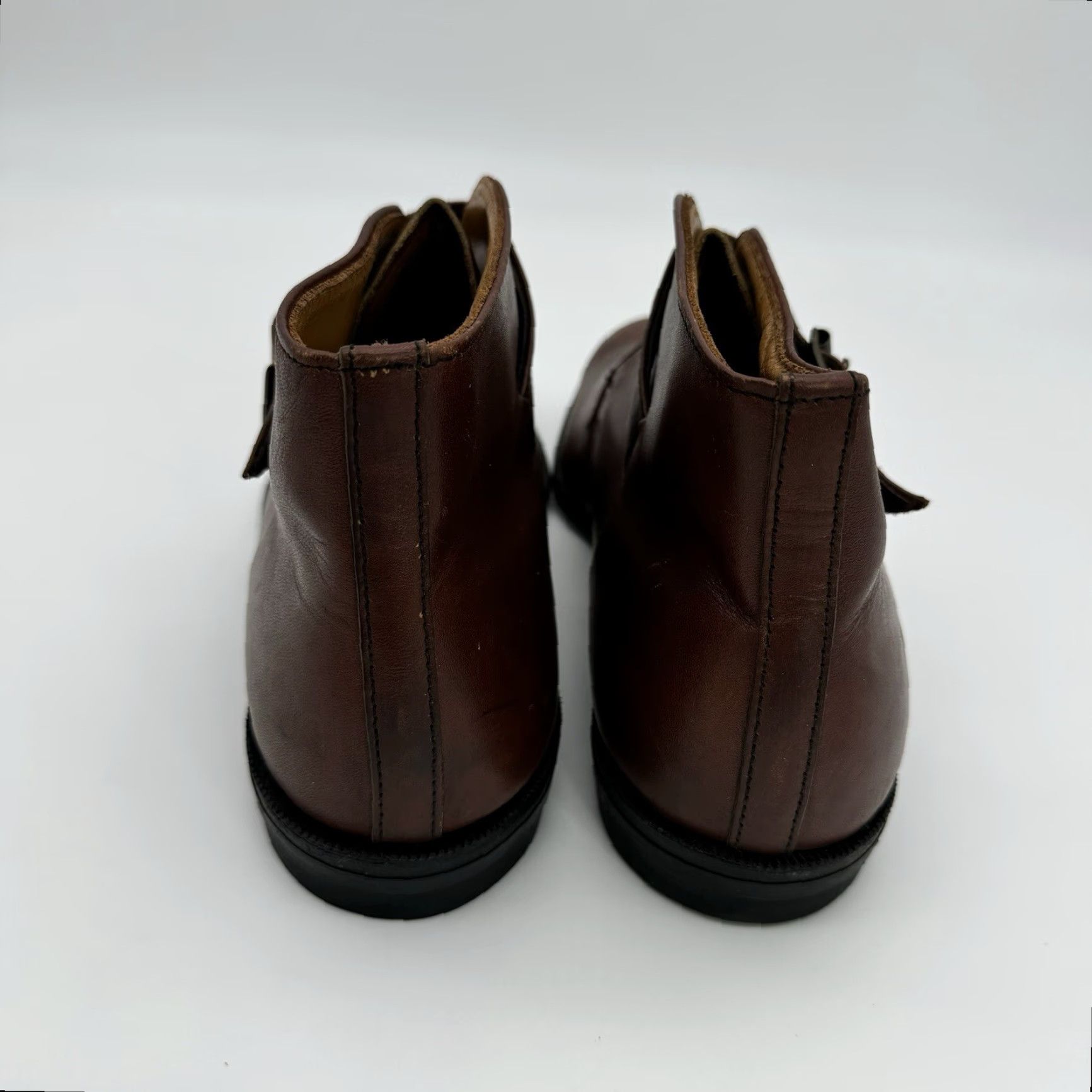 Vintage VINTAGE French Shriner Chukka Monk Boots - Single Strap Leather, 1967, Size US 13, Brown, Buckle Closures, Goodyear Welt, Men's Shoes Size US 13 / EU 46 - 4 Thumbnail