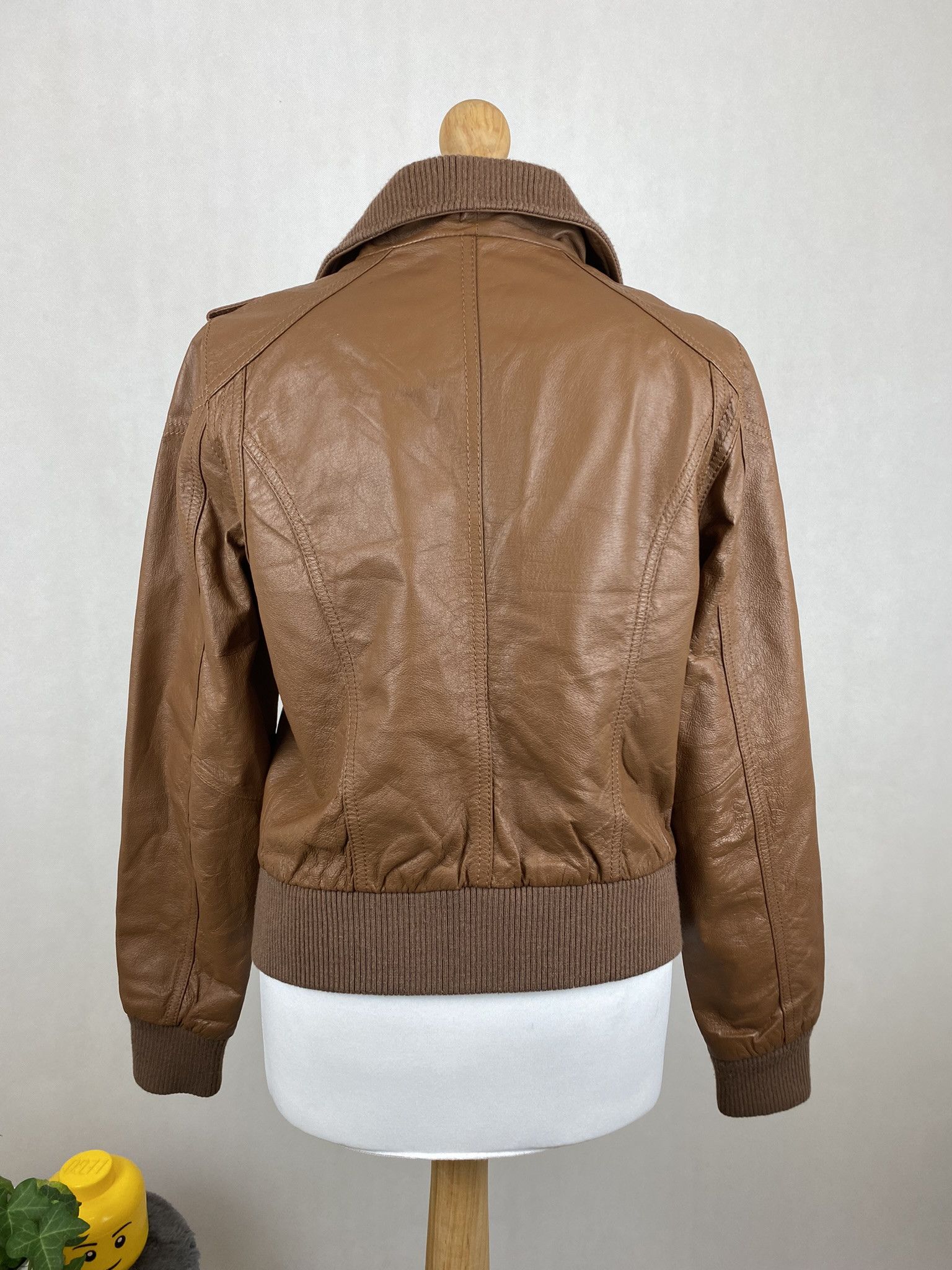 Genuine Leather × Vintage real leather jacket vintage vera pelle big collar zip Size M / US 6-8 / IT 42-44 - 8 Thumbnail