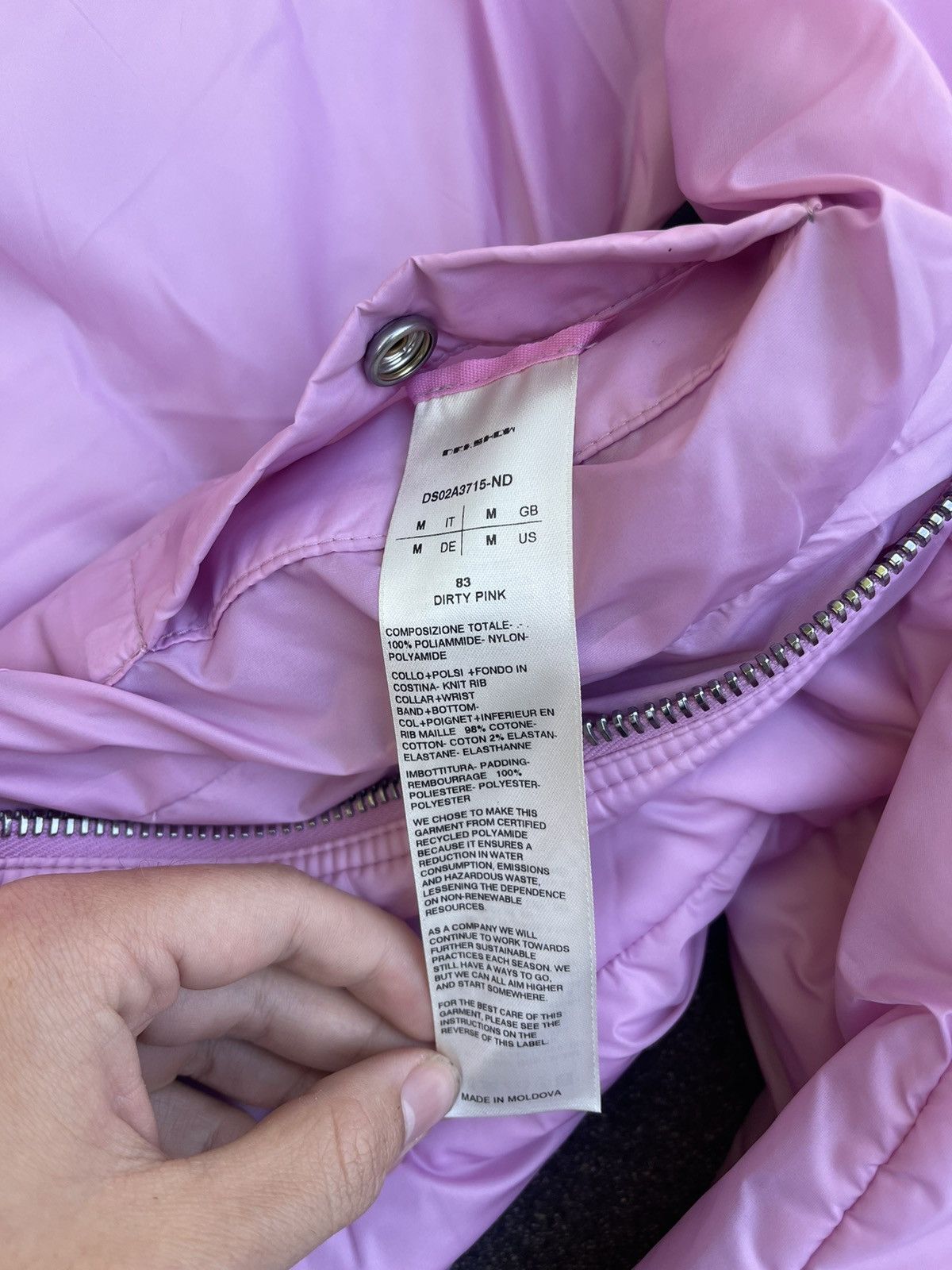 Rick Owens MENS L AW21 WOMENS/UNISEX PADDED BOMBER JACKET DIRTY PINK Size US M / EU 48-50 / 2 - 7 Thumbnail