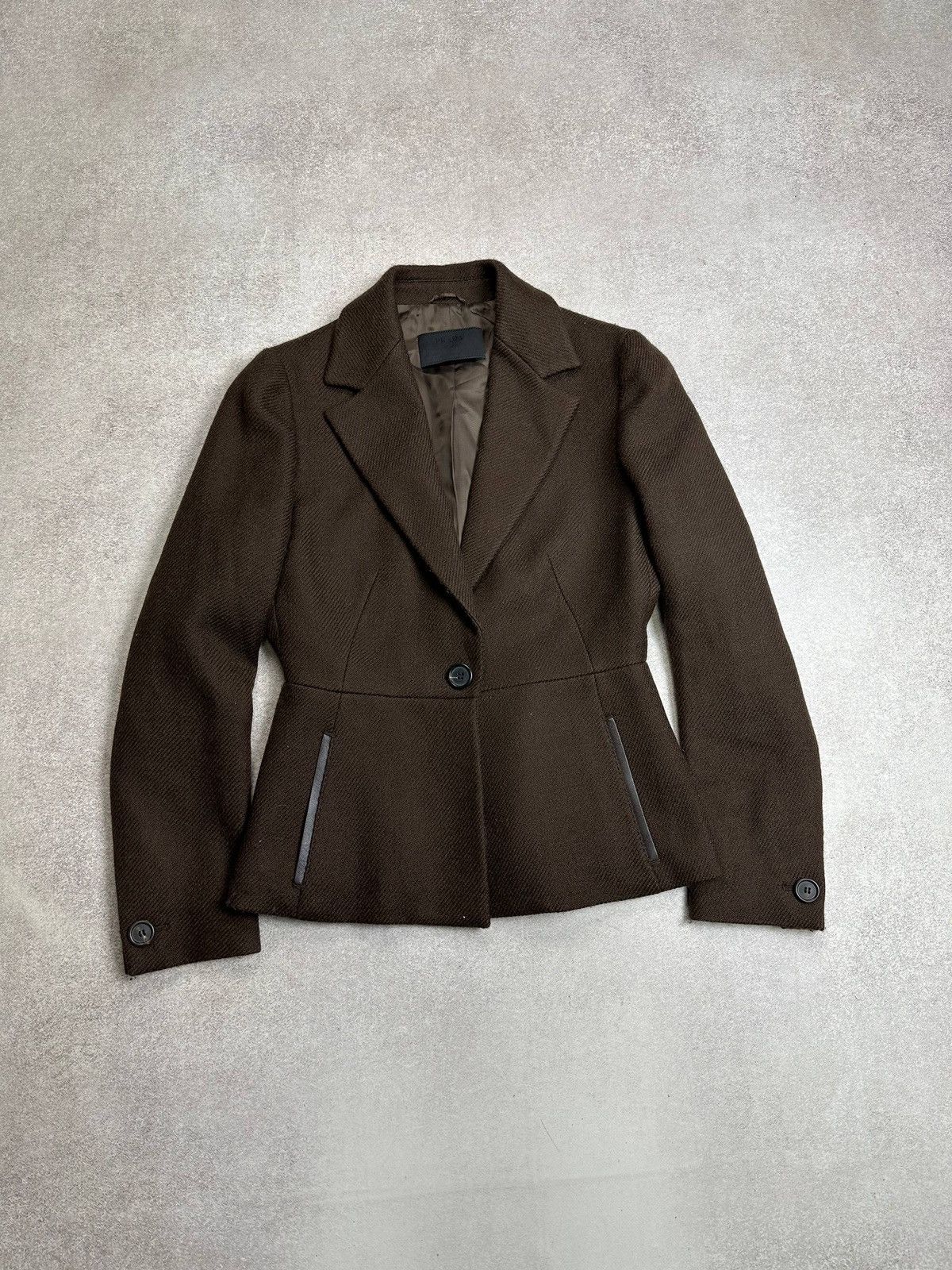 Prada PRADA Women’s Brown Wool Skirt Suit Set Blazer Jacket Skirt Size M / US 6-8 / IT 42-44 - 3 Thumbnail