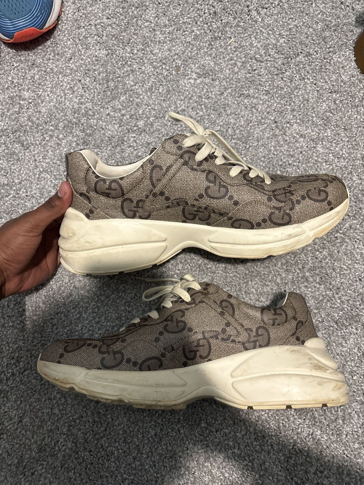 Gucci Gucci 100 Rython Sneaker ‘beige monogram’ Size US 11 / EU 44 - 1 Thumbnail