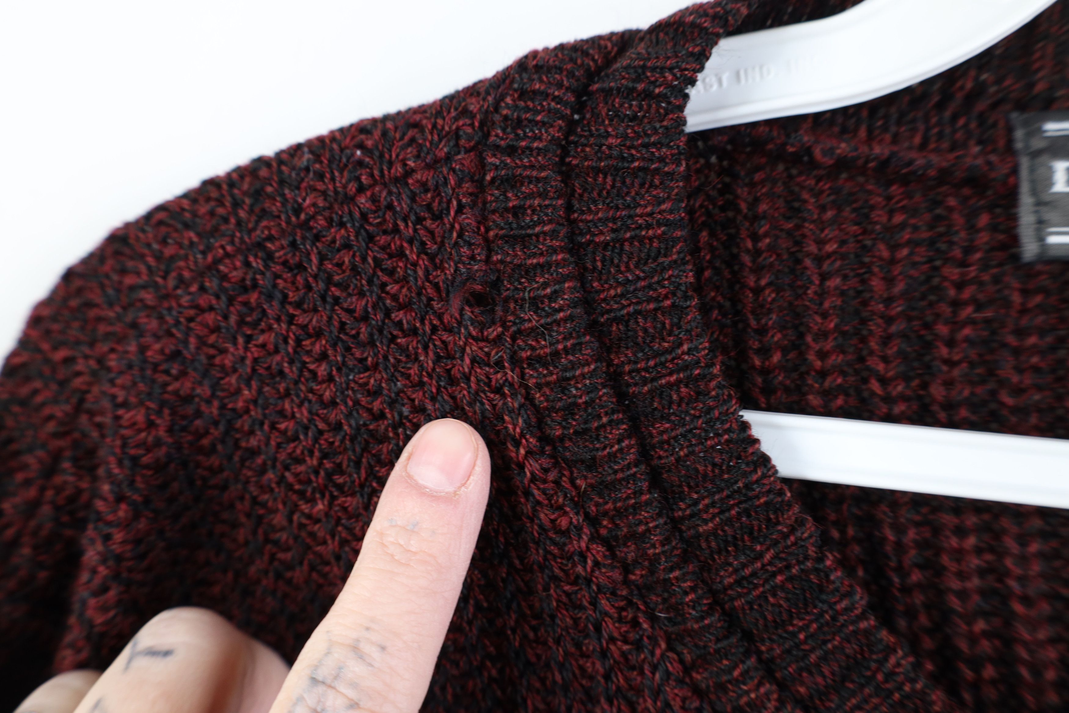 Vintage Vintage 90s Streetwear Ribbed Knit Crewneck Sweater Red USA Size US XL / EU 56 / 4 - 5 Thumbnail
