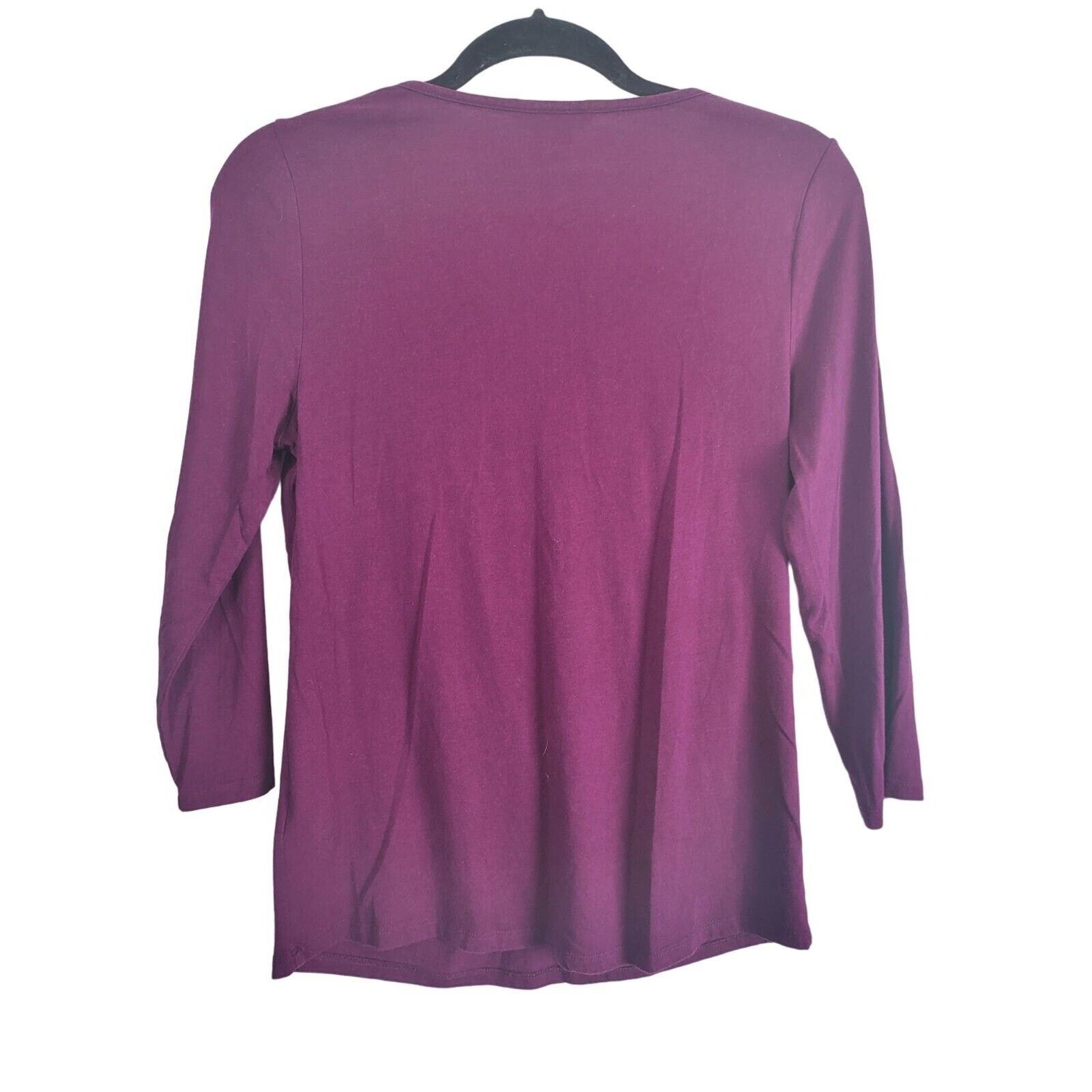 Boden Boden Long Sleeve Top 4 Womens Purple V Neck Pullover Size S / US 4 / IT 40 - 7 Thumbnail