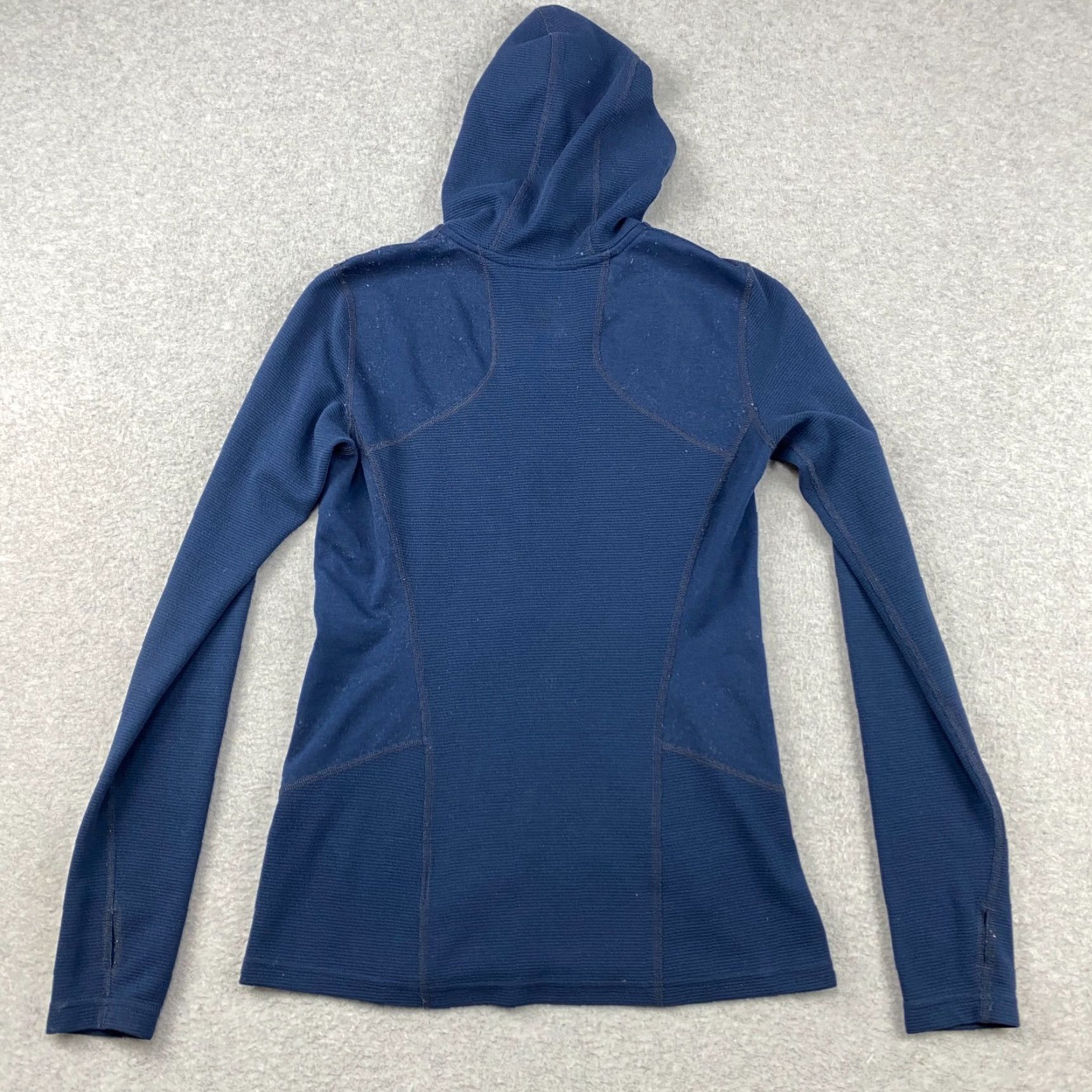 Vintage Columbia Hoodie Women Small S Navy Full Zip Knit Lightweight Thumbholes Pockets Size S / US 4 / IT 40 - 6 Thumbnail